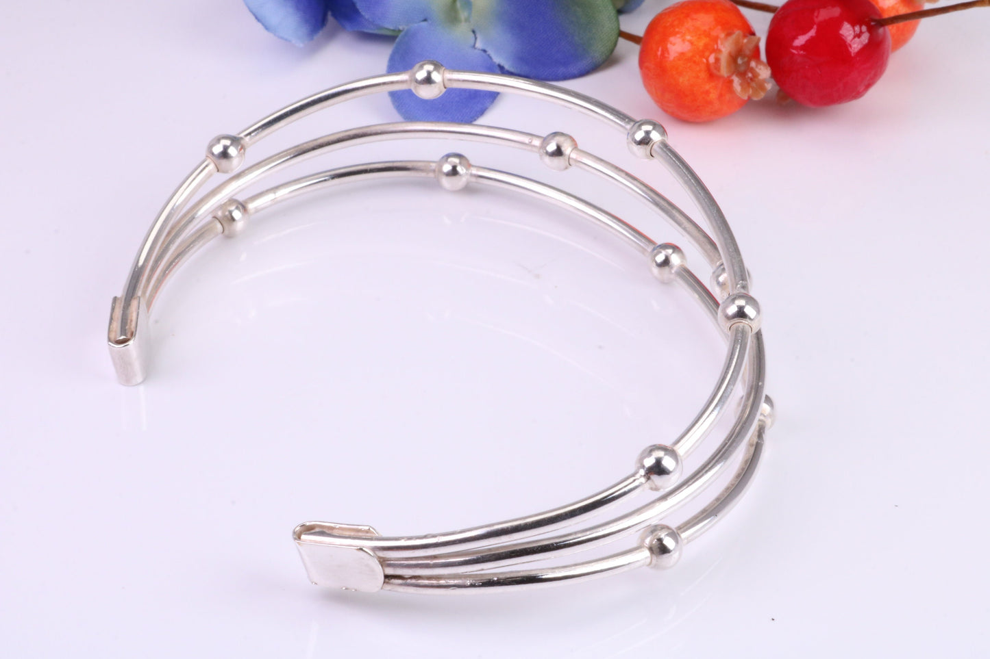20 mm Wide Oval Solid Silver Bangle
