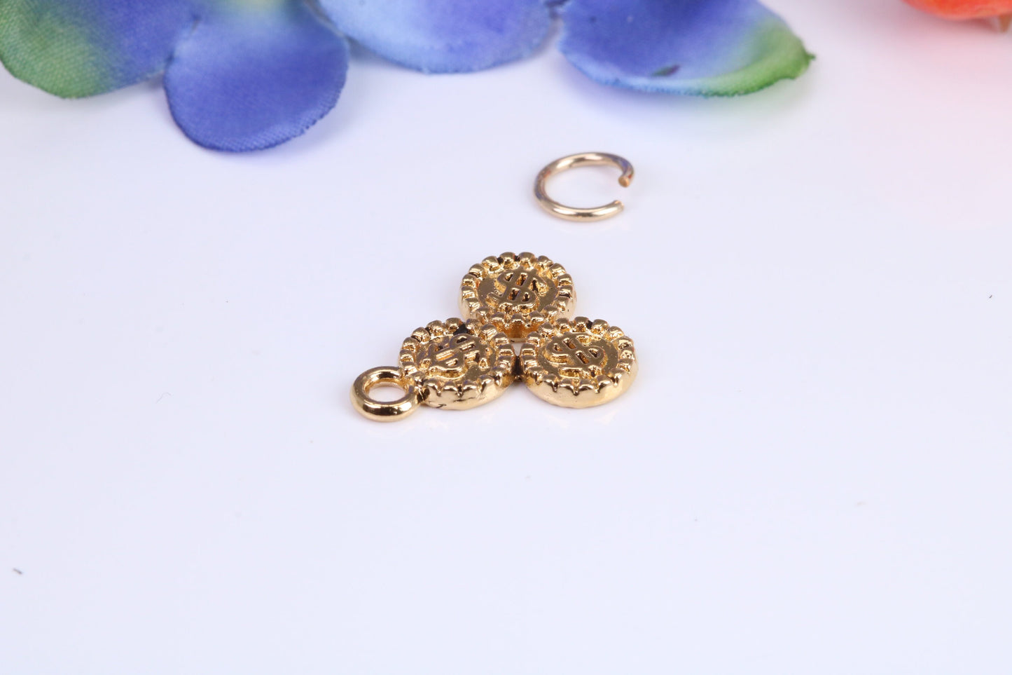 Casino Chips Charm, Traditional Charm, Made from Solid Cast Yellow Gold, British Hallmarked