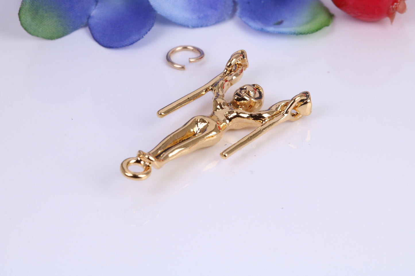 Gymnast Charm, Traditional Charm, Made from Solid Cast Yellow Gold, British Hallmarked