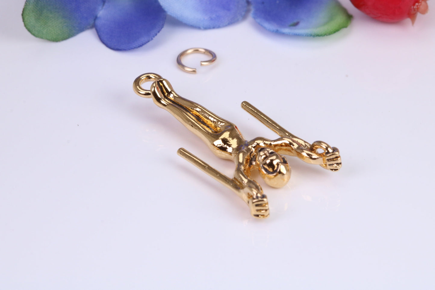 Gymnast Charm, Traditional Charm, Made from Solid Cast Yellow Gold, British Hallmarked