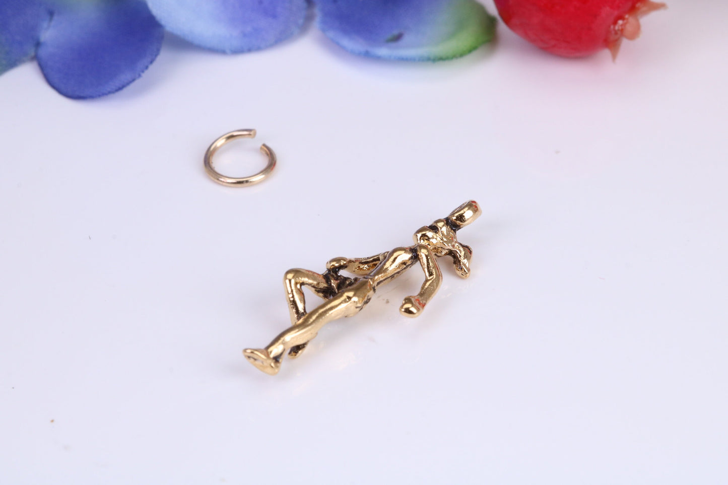Girl Jogging Charm, Traditional Charm, Made from Solid Cast Yellow Gold, British Hallmarked