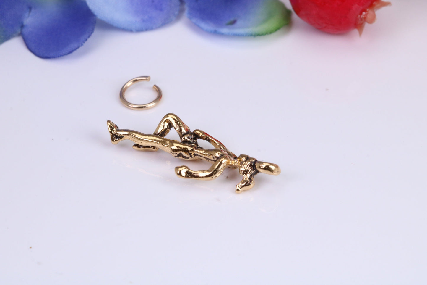 Girl Jogging Charm, Traditional Charm, Made from Solid Cast Yellow Gold, British Hallmarked