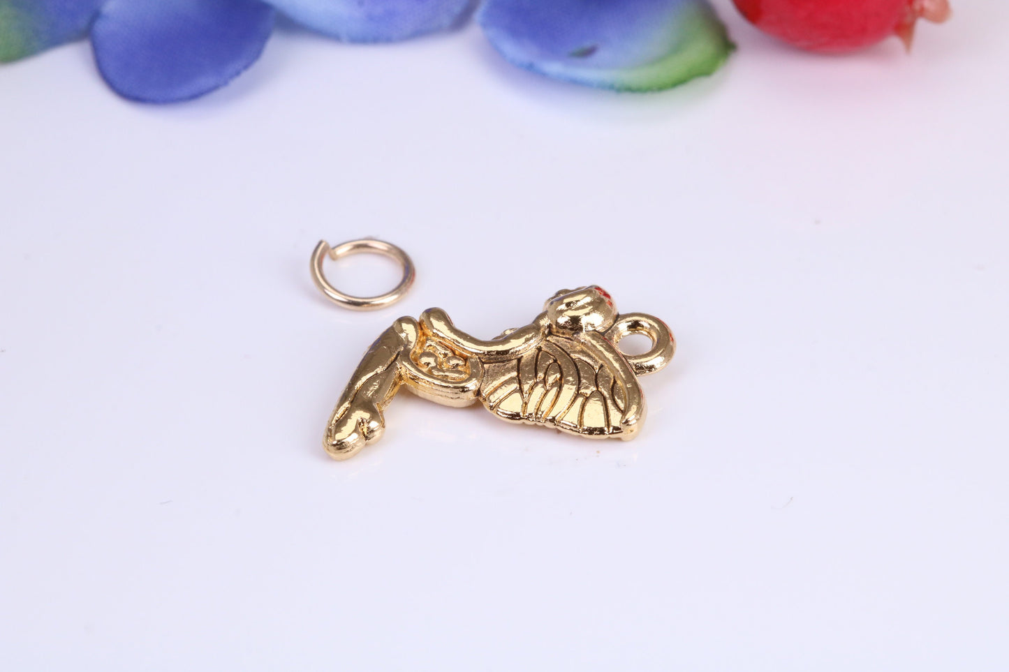 Fairy Charm, Traditional Charm, Made from Solid Cast Yellow Gold, British Hallmarked