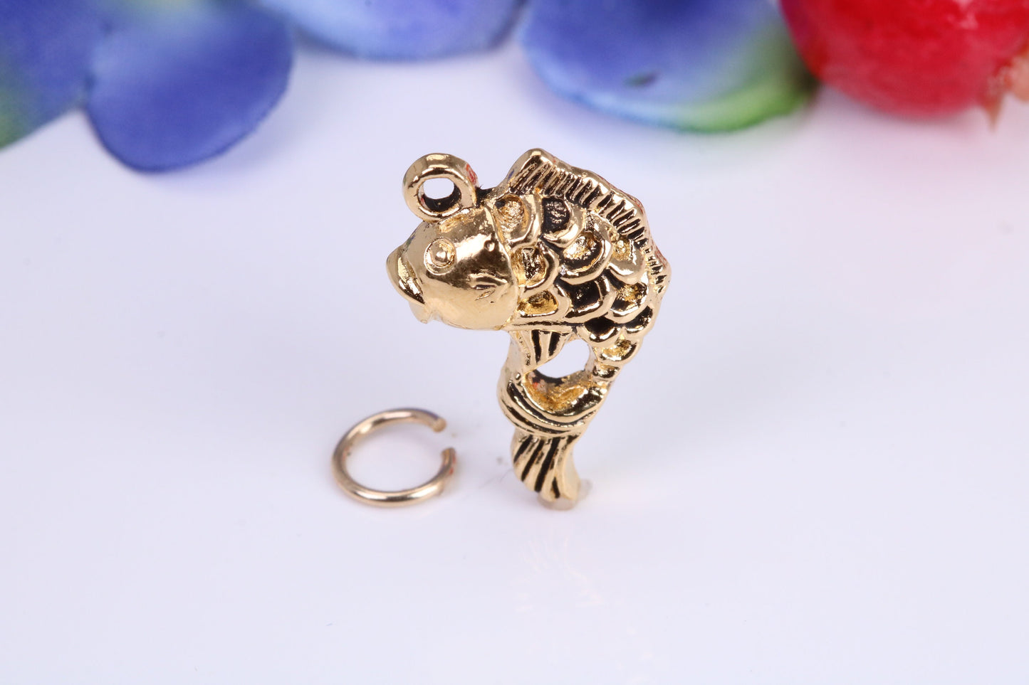 Fish Charm, Traditional Charm, Made from Solid Cast Yellow Gold, British Hallmarked