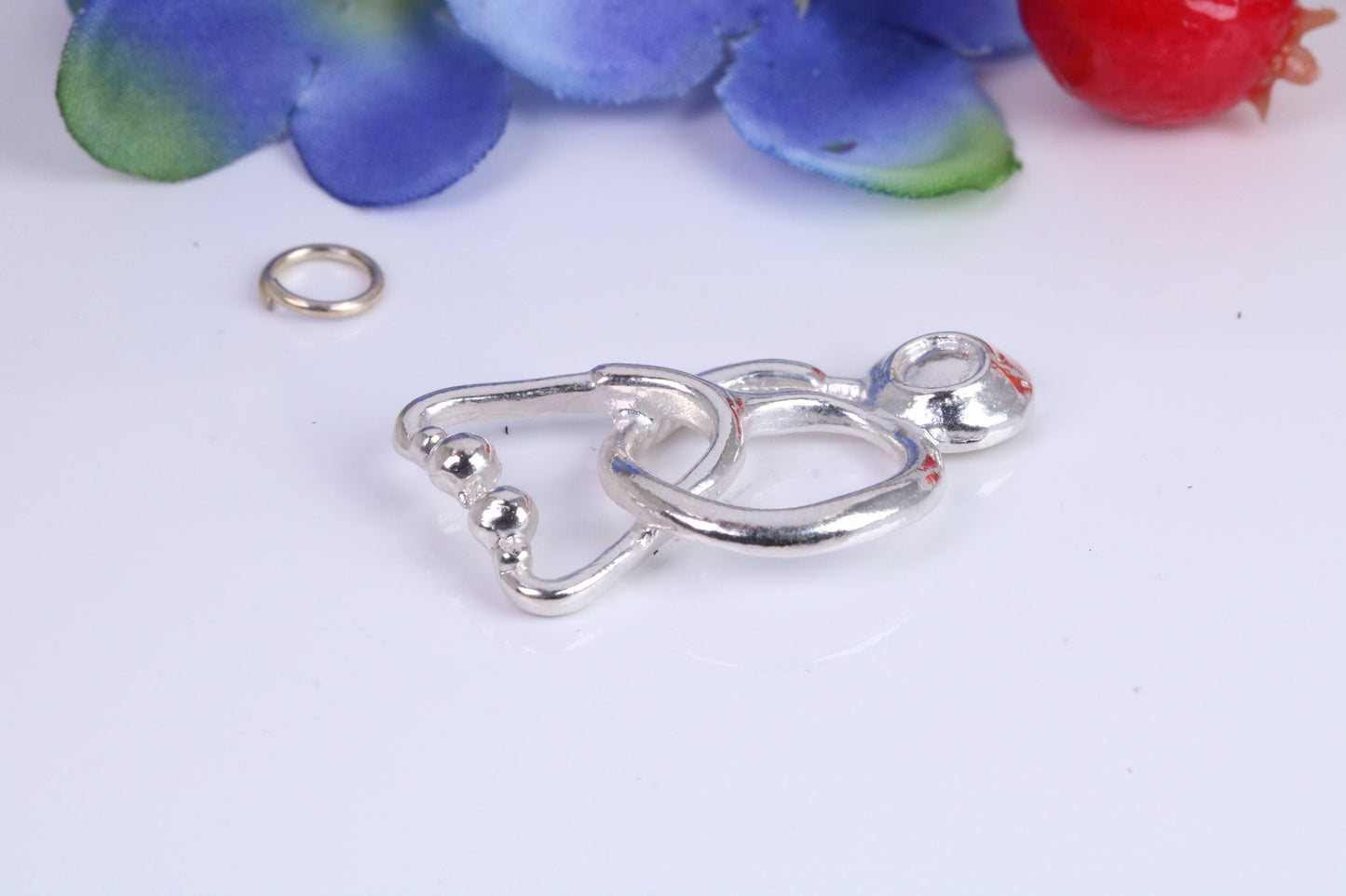 Stethoscope Charm, Traditional Charm, Made from Solid 925 Grade Sterling Silver, Complete with Attachment Link