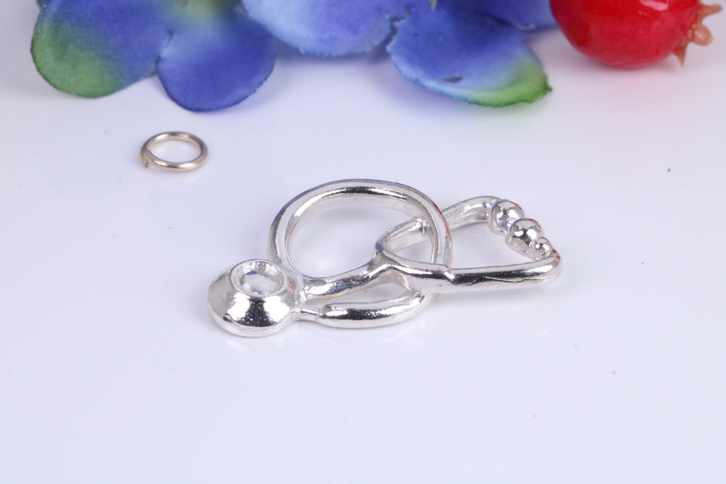 Stethoscope Charm, Traditional Charm, Made from Solid 925 Grade Sterling Silver, Complete with Attachment Link