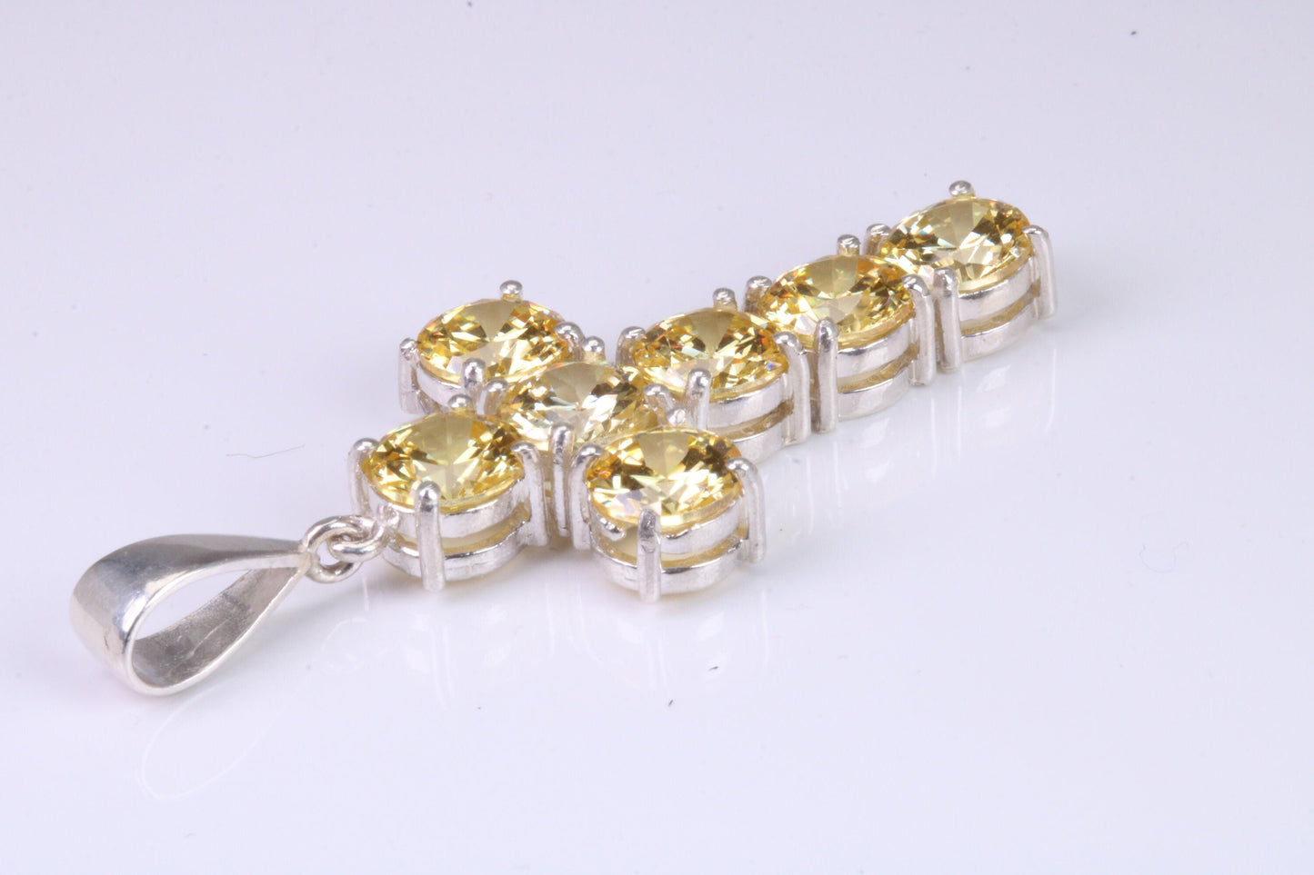 Large and Chunky Sterling Silver Stone set Cross.