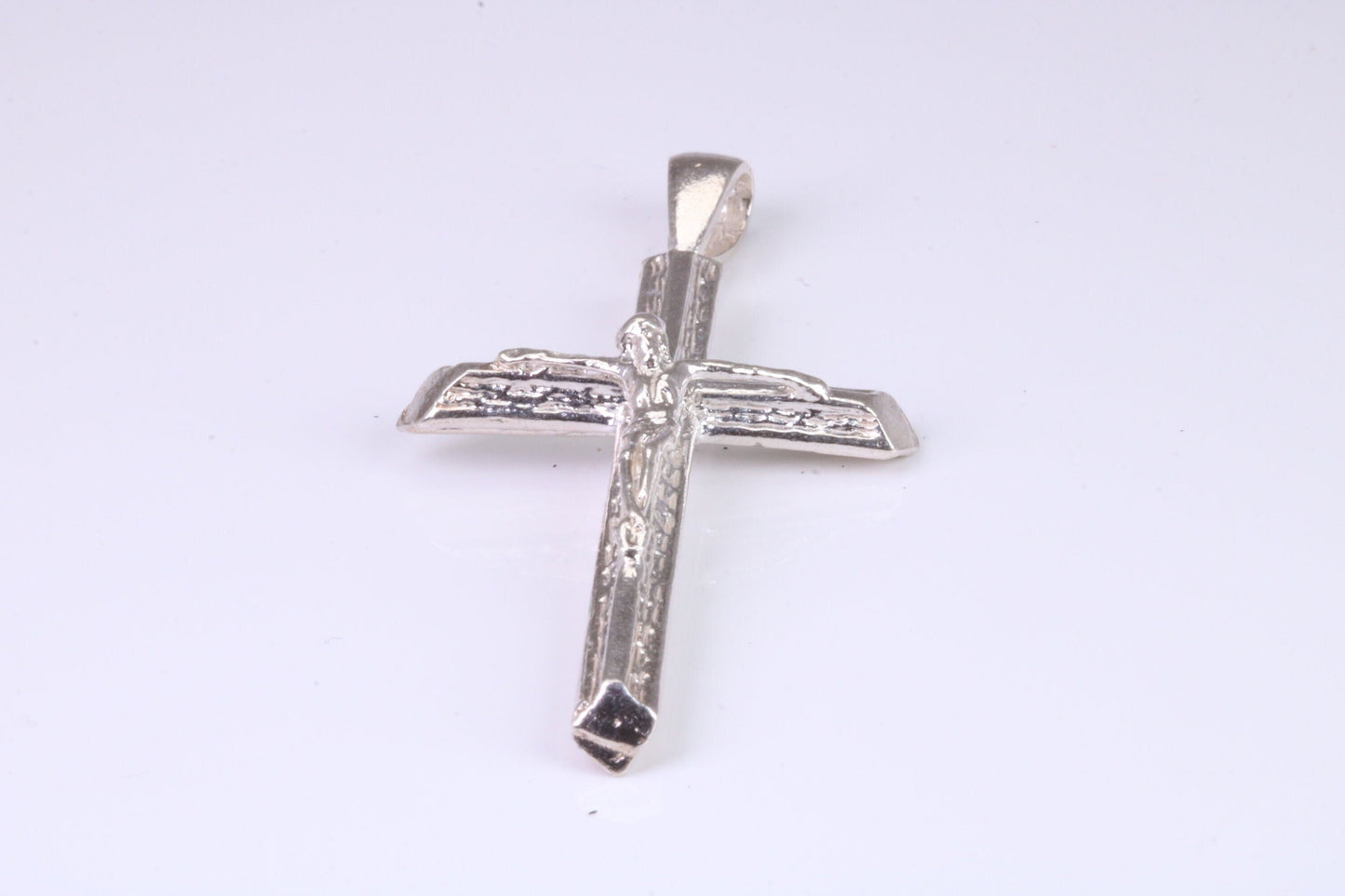 Large Silver Crucifix Necklace