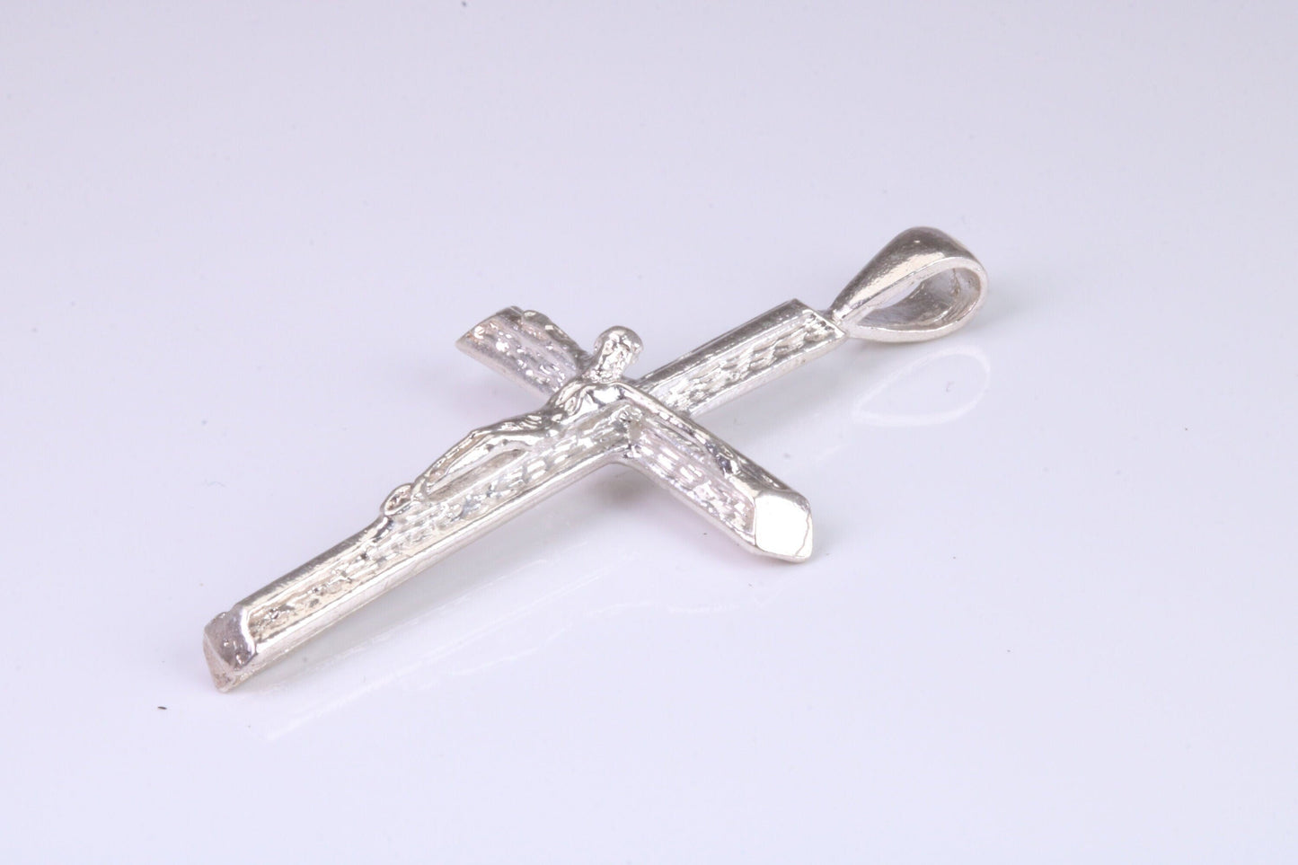 Large Silver Crucifix Necklace
