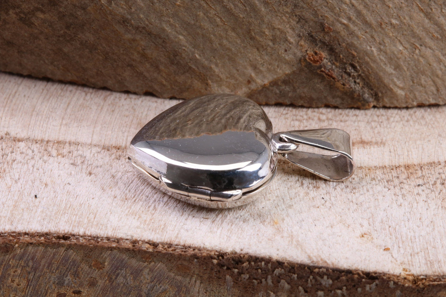 17 mm Diamond cut Heart Shaped Locket, Made from Solid Sterling Silver