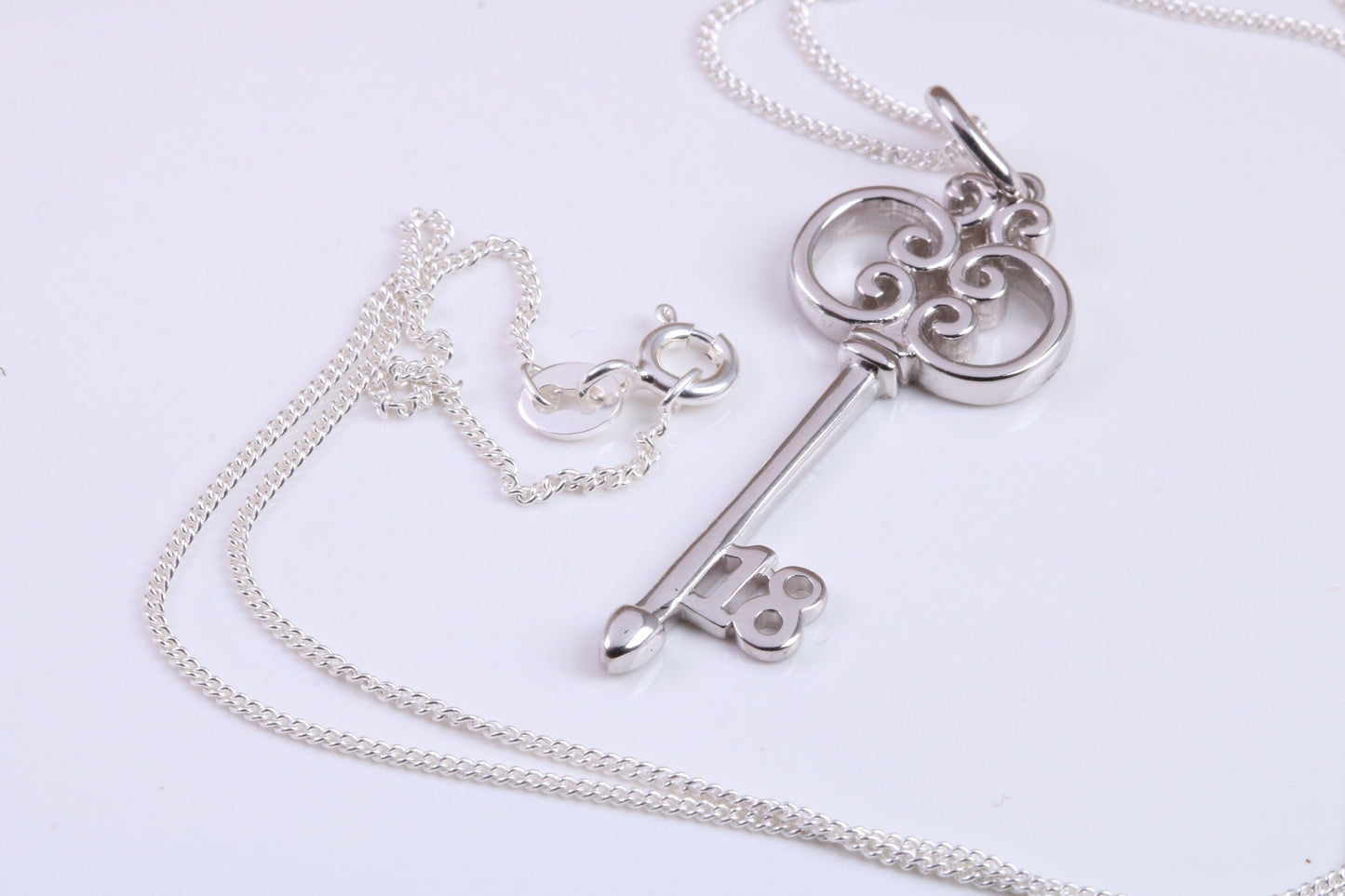 18 Birthday Key Necklace, made from solid Sterling Silver