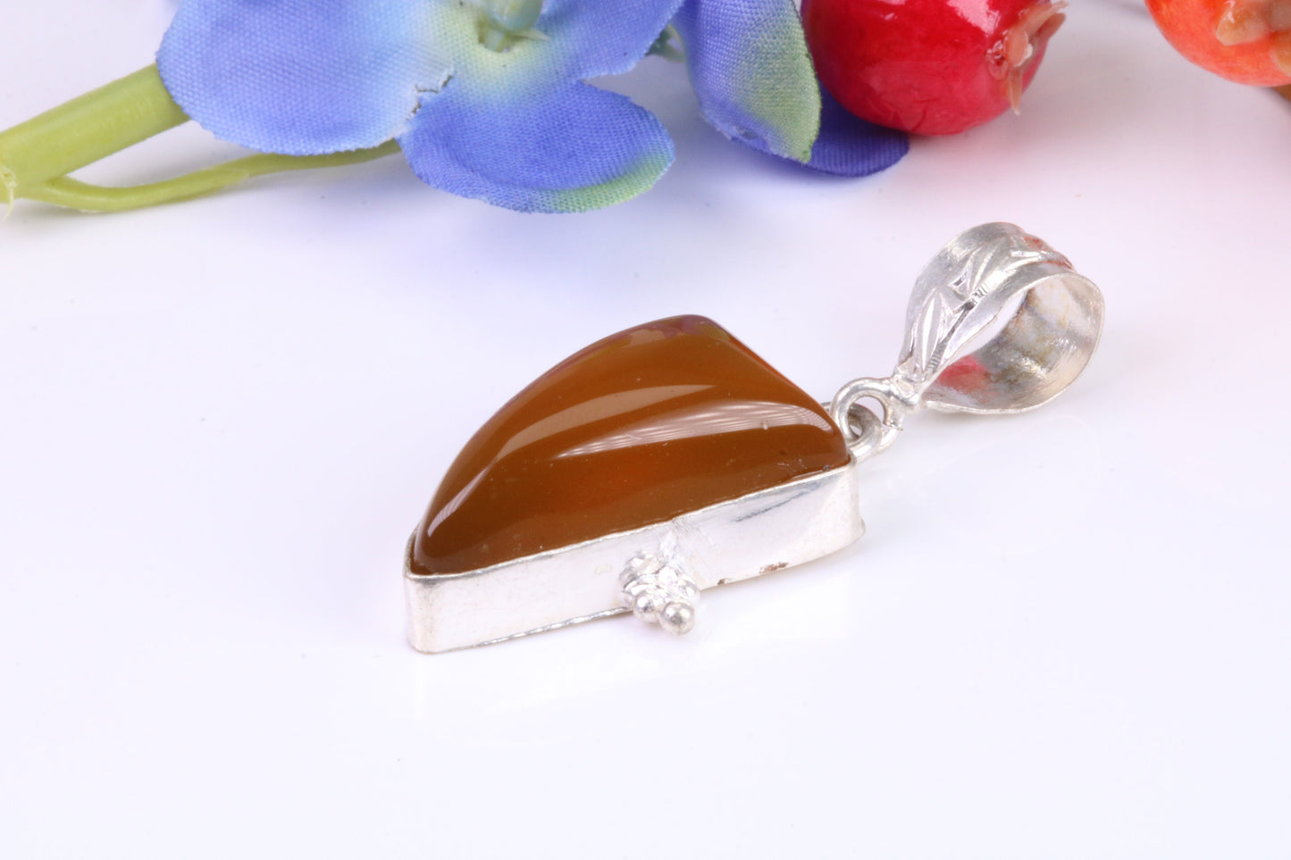 Large Brown Agate Pendant set in Sterling Sterling Silver
