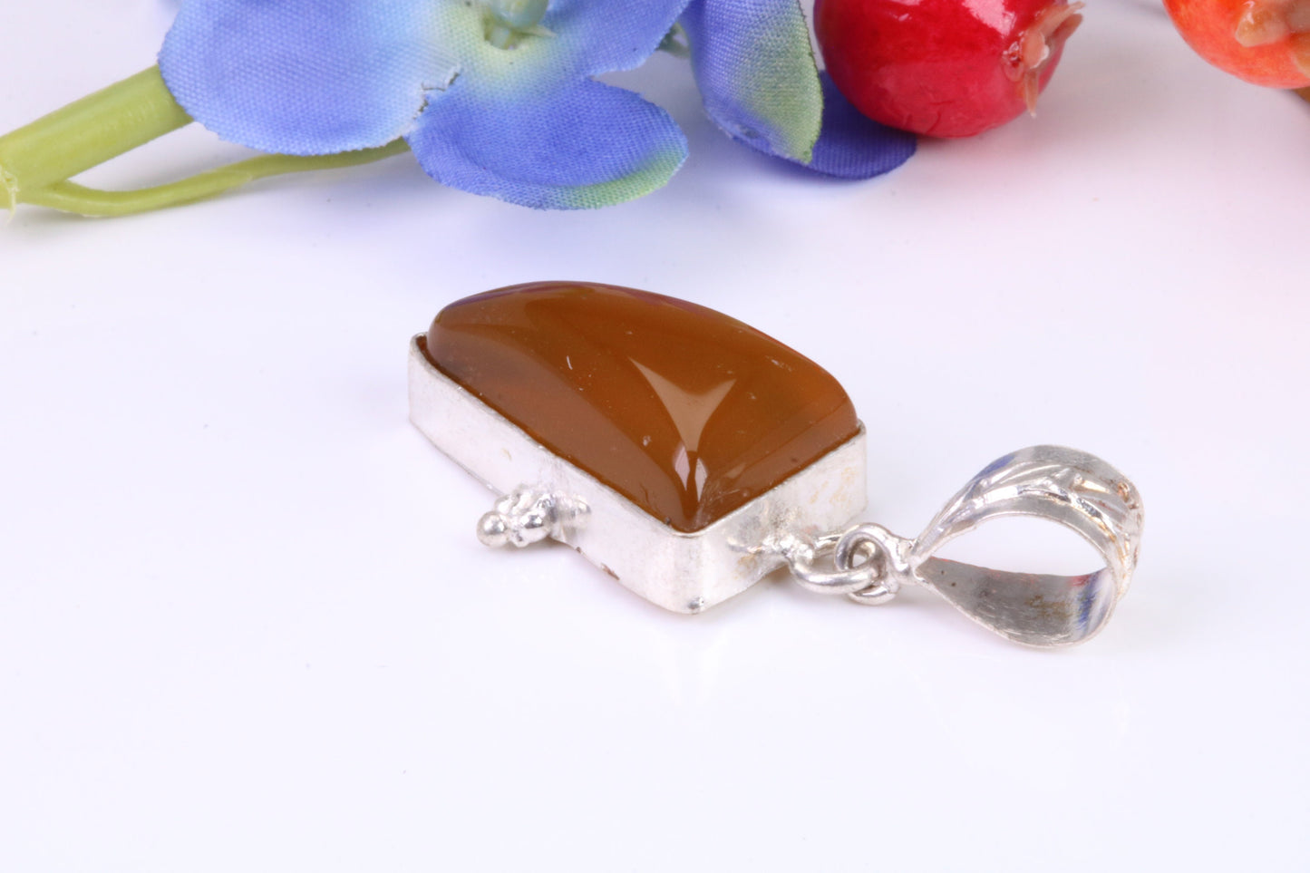 Large Brown Agate Pendant set in Sterling Sterling Silver