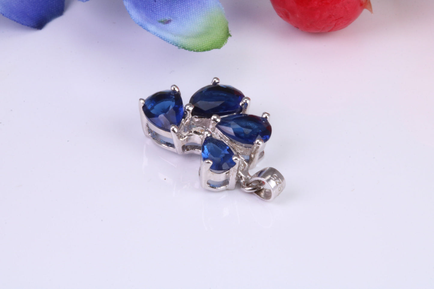 Very Dressy Blue and White C Z set Pendant