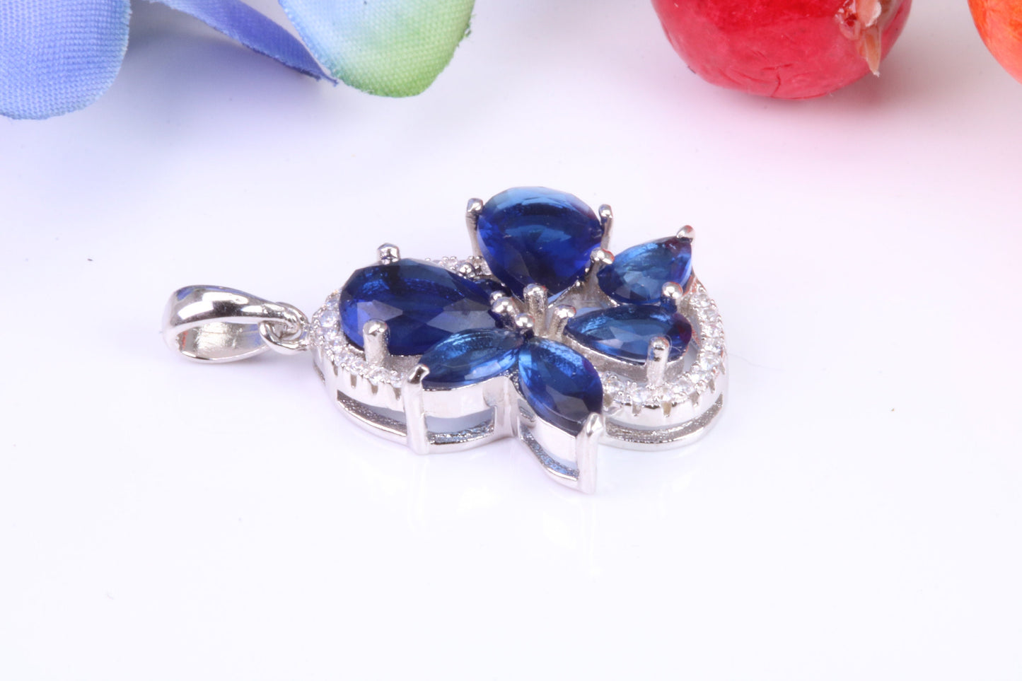 Sterling Silver Dressy C Z set Pendant