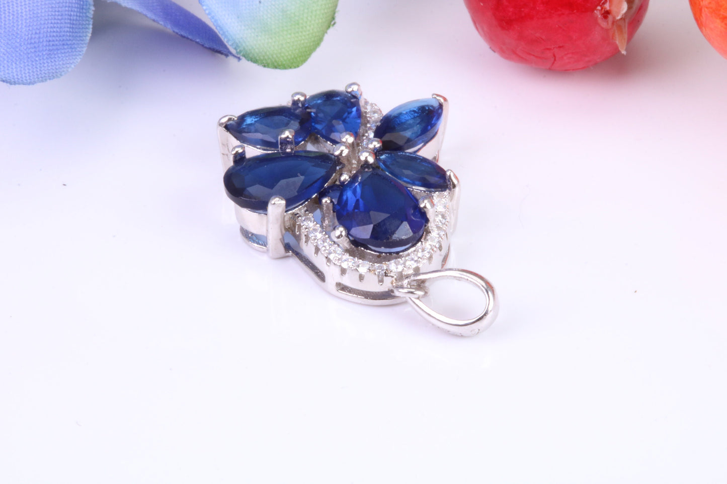 Sterling Silver Dressy C Z set Pendant