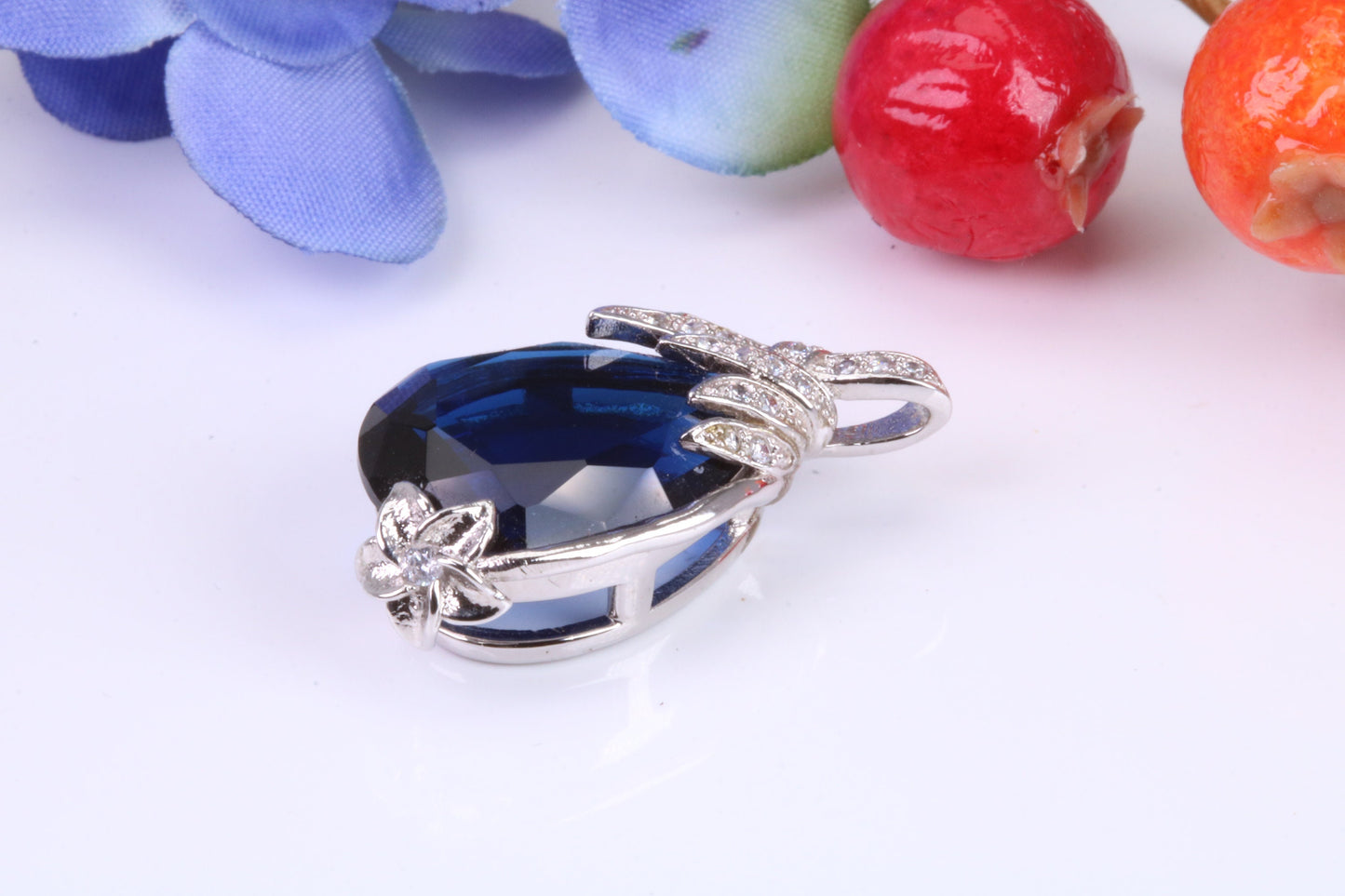 Very Dressy Sterling Silver C Z set Pendant