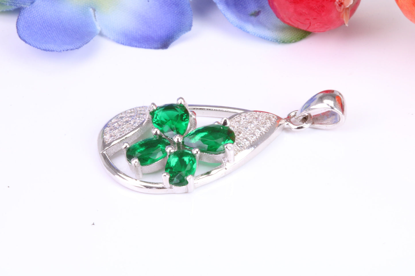 Sterling Silver Dressy C Z set Pendant
