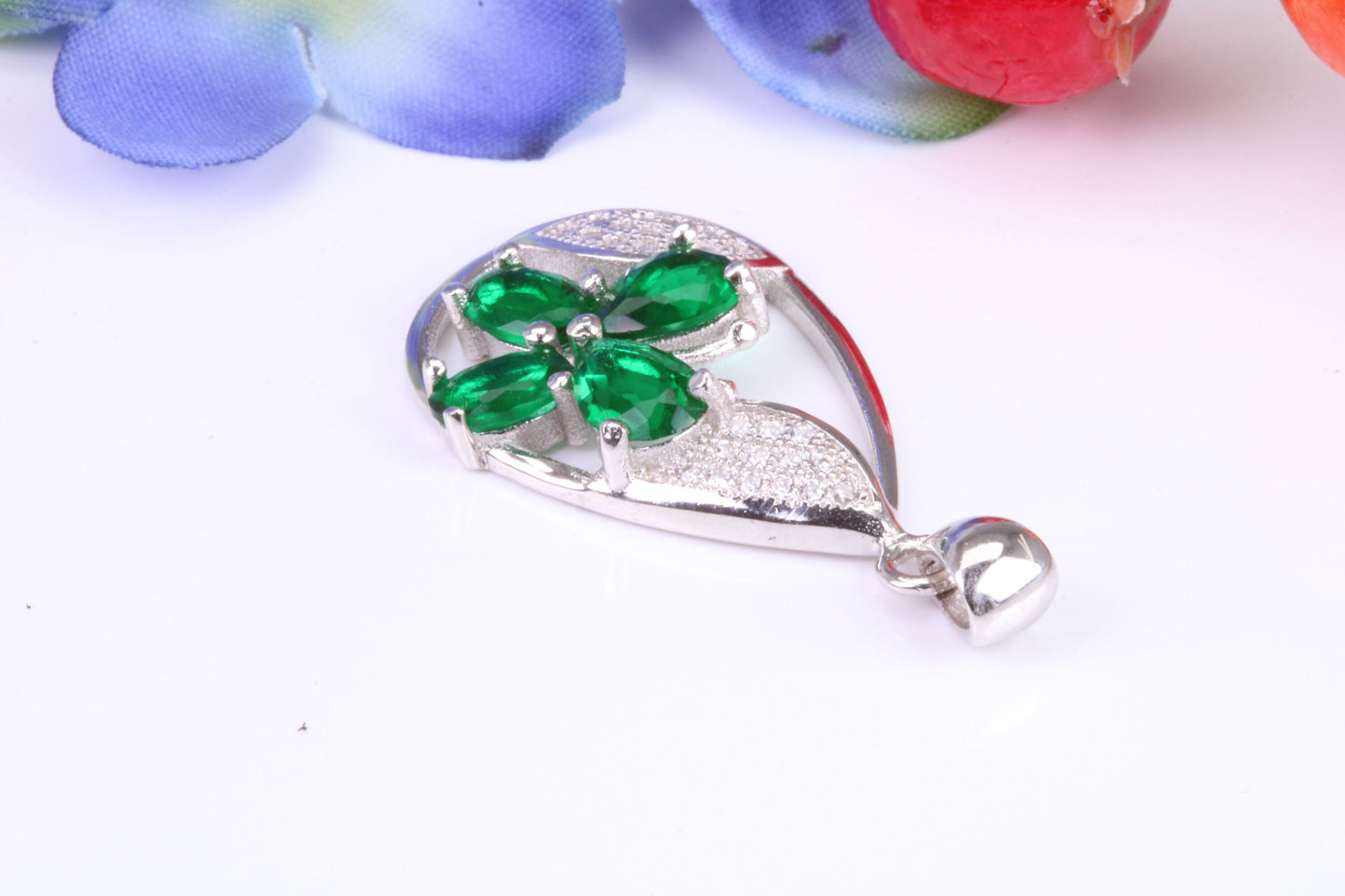 Sterling Silver Dressy C Z set Pendant