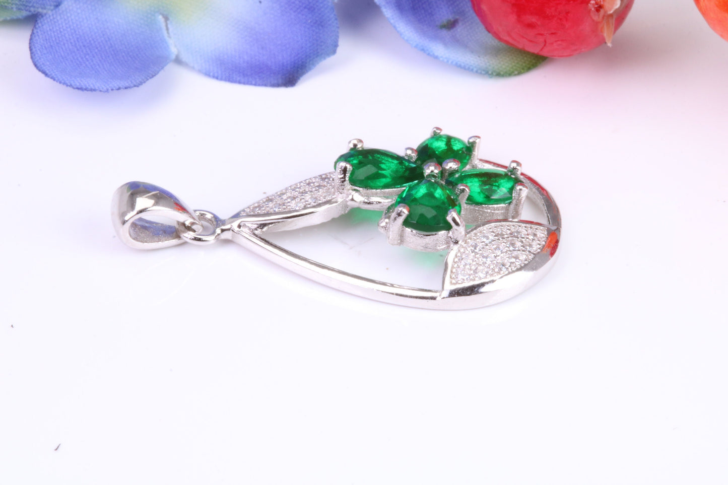 Sterling Silver Dressy C Z set Pendant