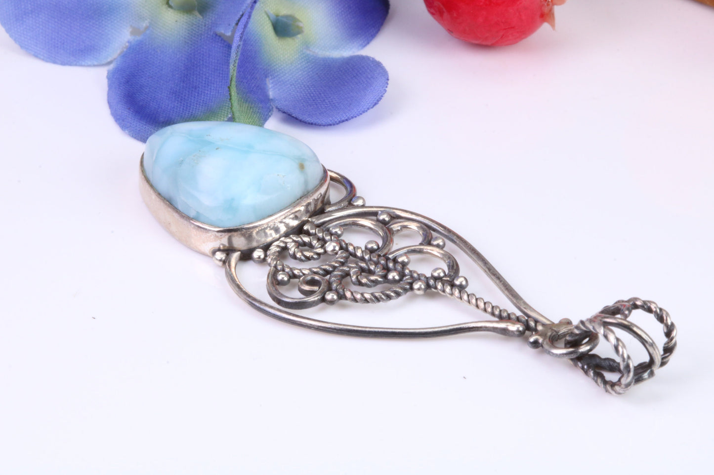 Sterling Silver Blue Agate Pendant