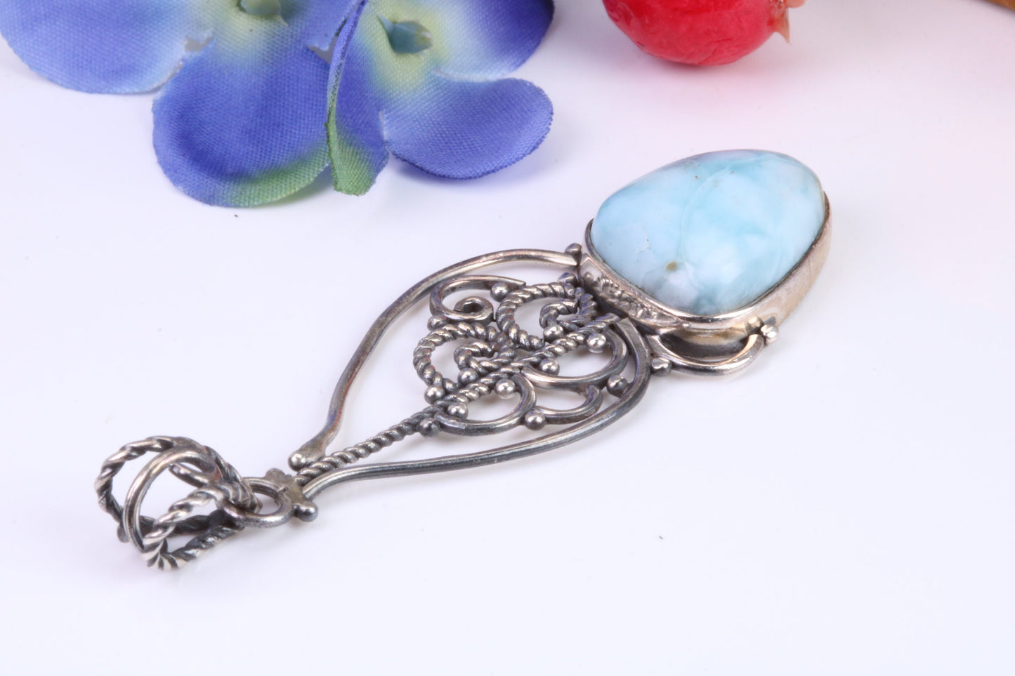Sterling Silver Blue Agate Pendant