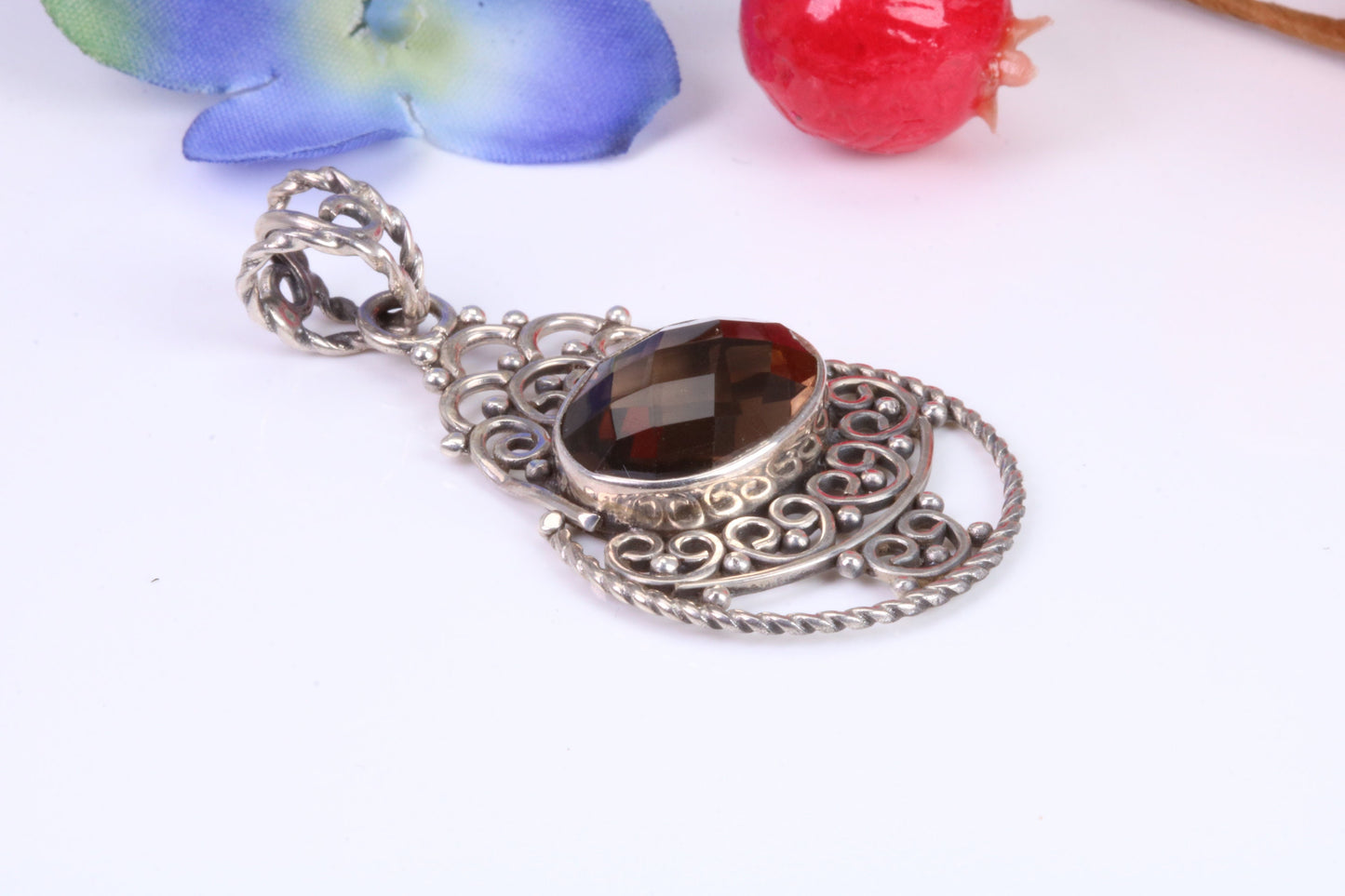 Sterling Silver Smokey Quartz Necklace