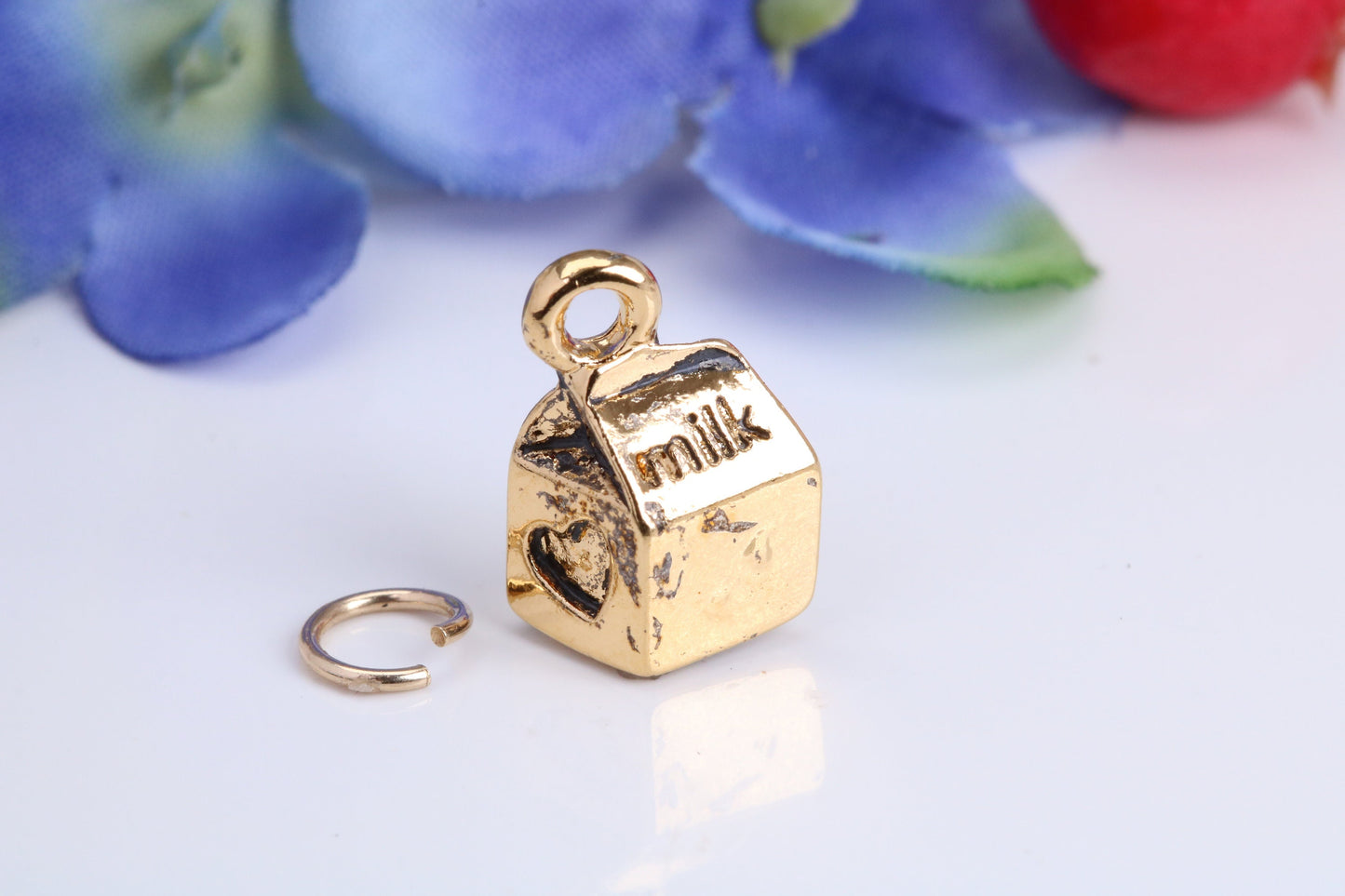 Milk Carton Charm, Traditional Charm, Made from Solid Cast Yellow Gold, British Hallmarked
