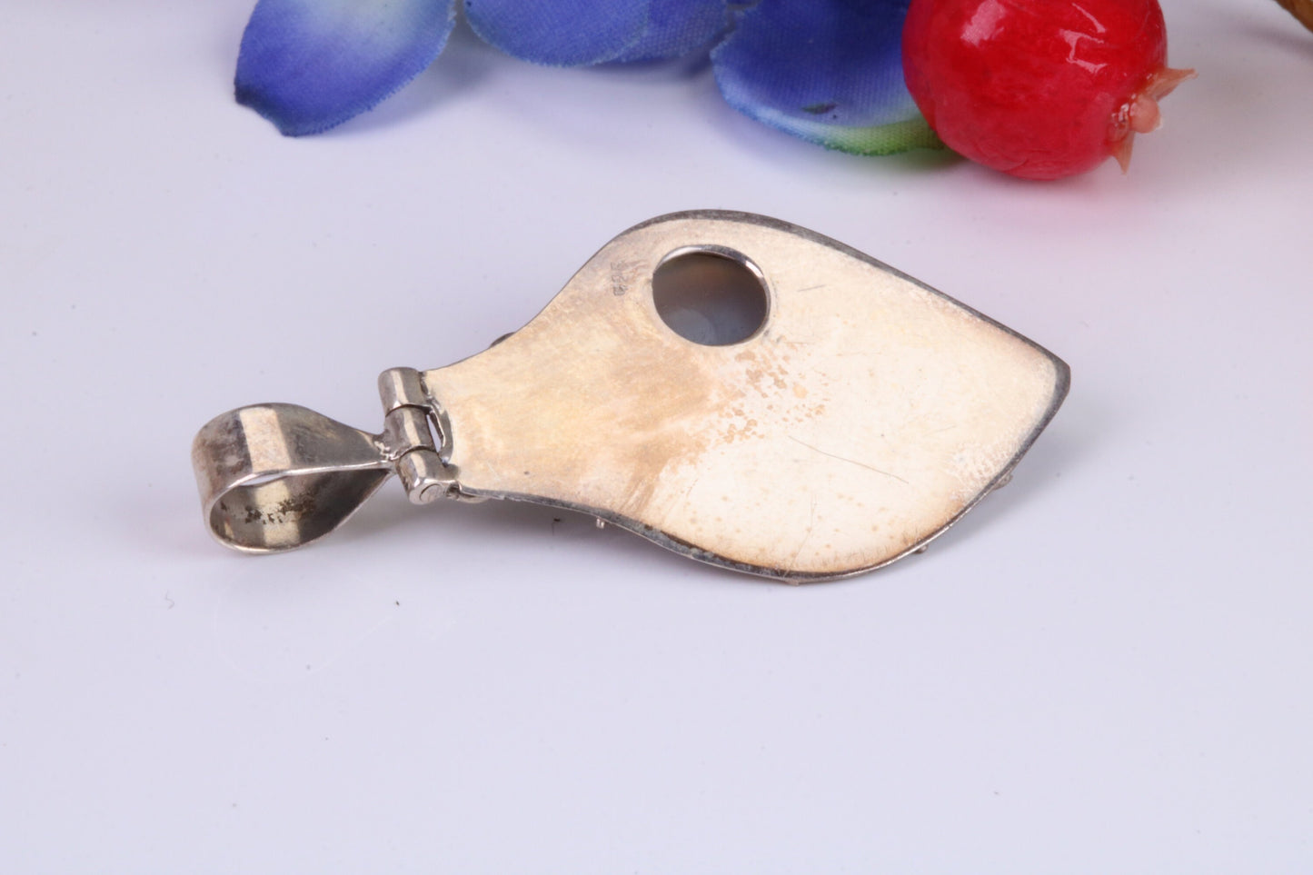 Real Amethyst Crystal Pendant in Sterling Silver