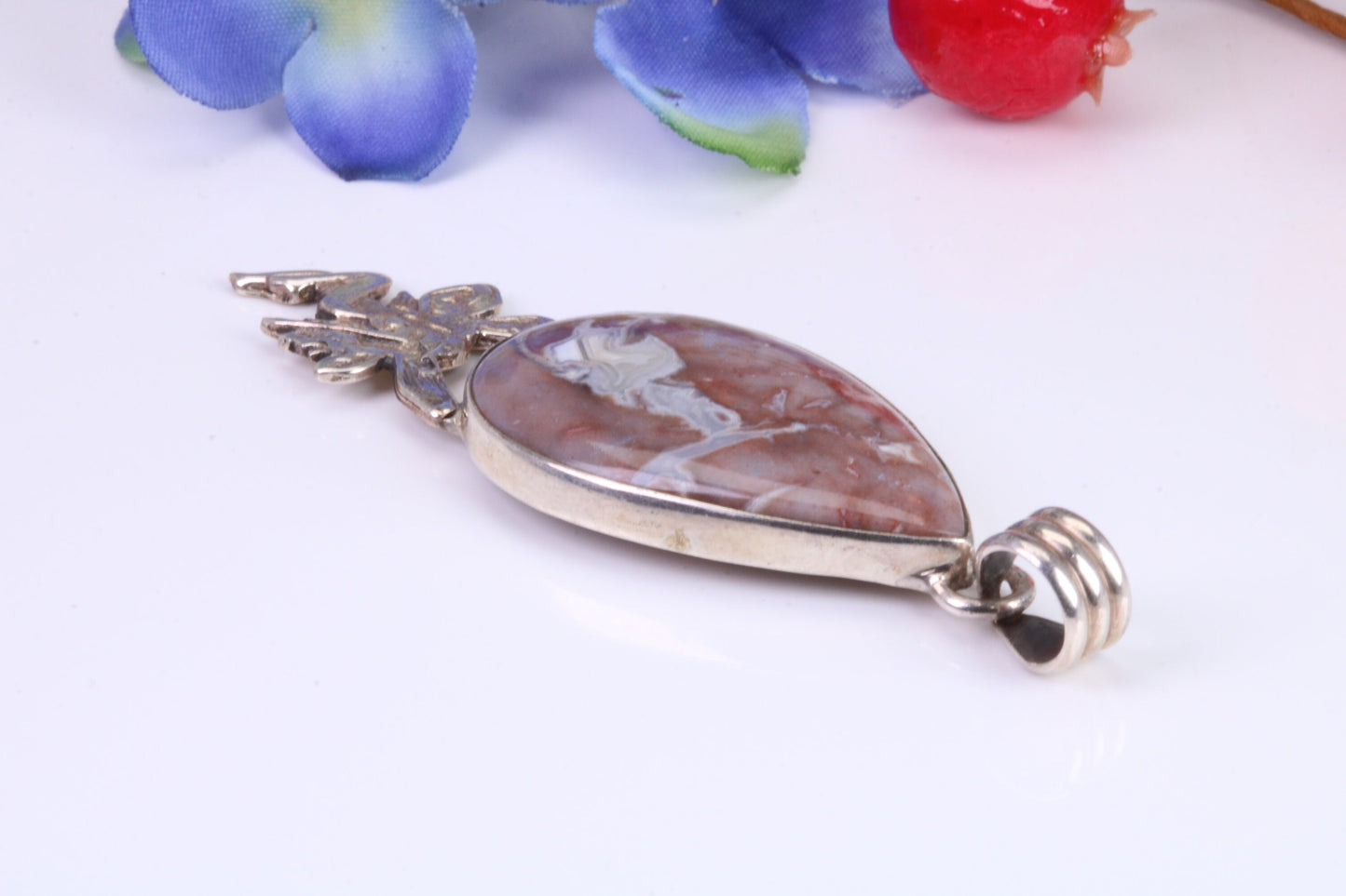 Large Wild Horse Magnesite Necklace set in Sterling Silver