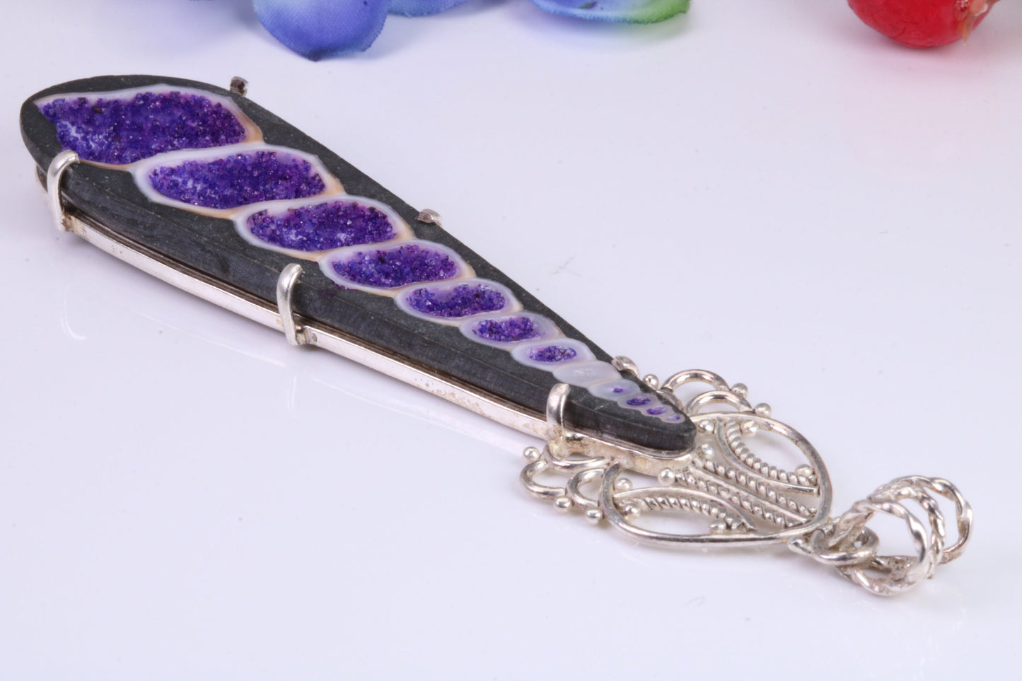 Very Large real Amethyst Crystal Pendant