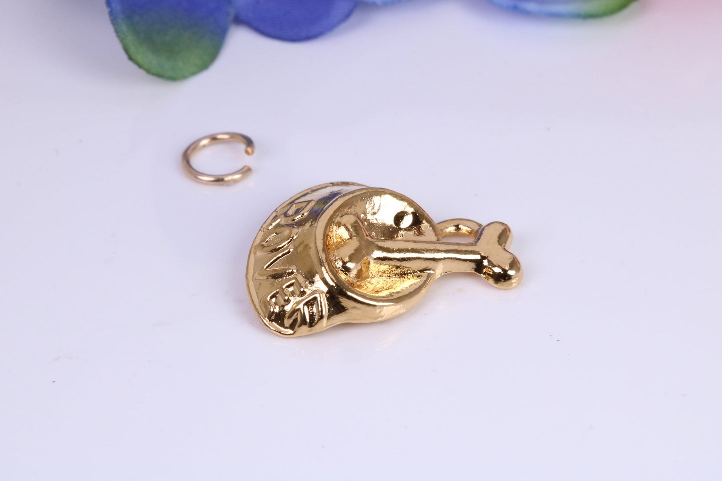Dog Bowl Charm, Traditional Charm, Made from Solid Cast Yellow Gold, British Hallmarked