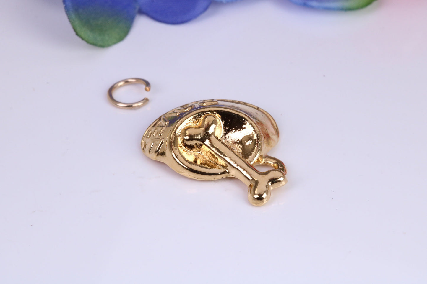 Dog Bowl Charm, Traditional Charm, Made from Solid Cast Yellow Gold, British Hallmarked