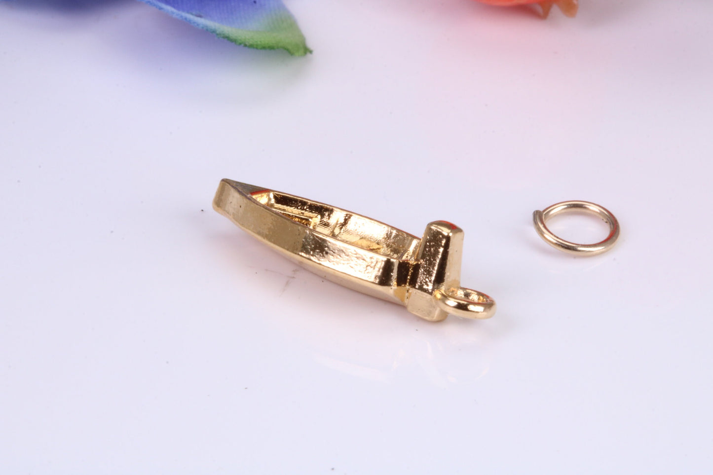 Dingy Boat Charm, Traditional Charm, Made from Solid Yellow Gold, British Hallmarked
