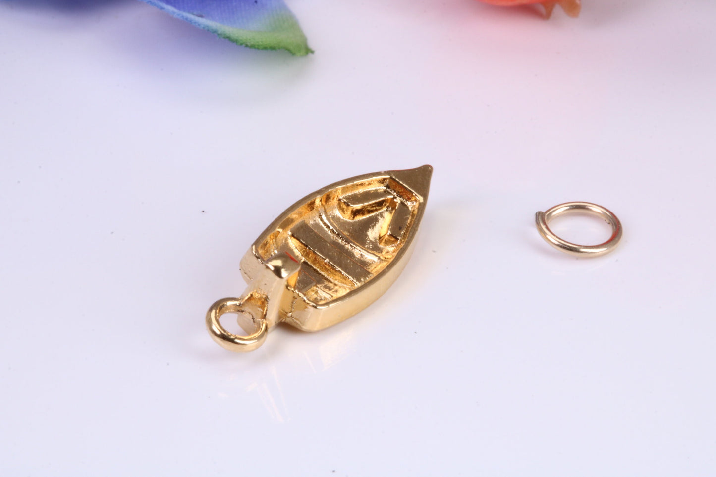 Dingy Boat Charm, Traditional Charm, Made from Solid Yellow Gold, British Hallmarked