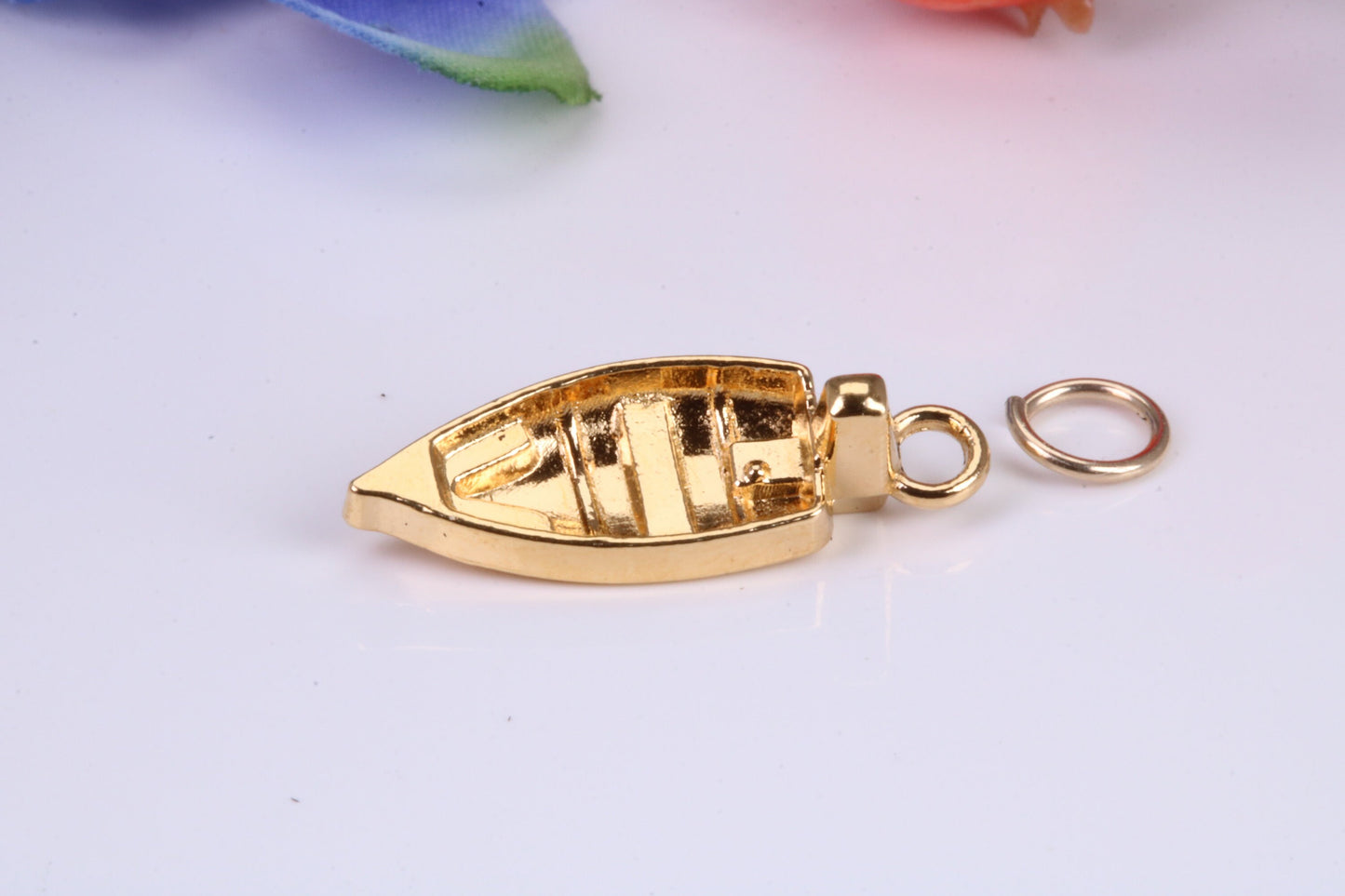 Dingy Boat Charm, Traditional Charm, Made from Solid Yellow Gold, British Hallmarked