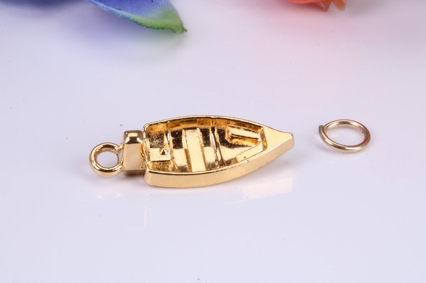 Dingy Boat Charm, Traditional Charm, Made from Solid Yellow Gold, British Hallmarked