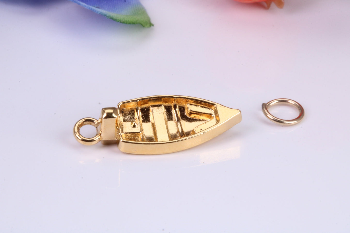 Dingy Boat Charm, Traditional Charm, Made from Solid Yellow Gold, British Hallmarked