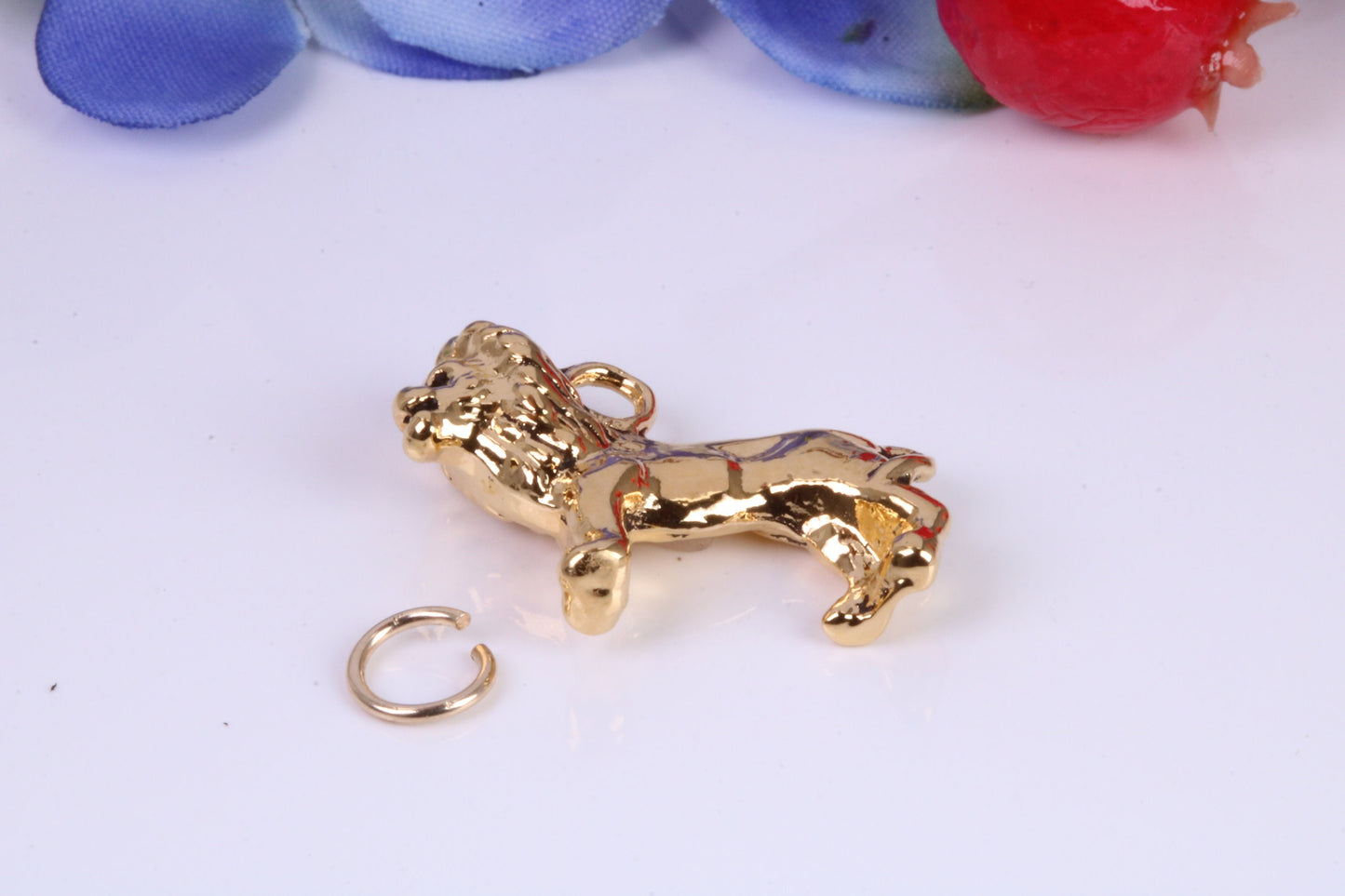 Lion Charm, Traditional Charm, Made from Solid Cast Yellow Gold, British Hallmarked