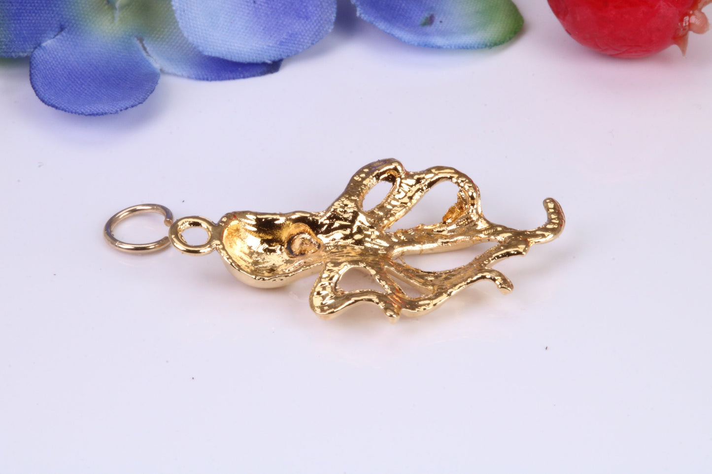 Octopus Charm, Traditional Charm, Made from Solid Cast Yellow Gold, British Hallmarked
