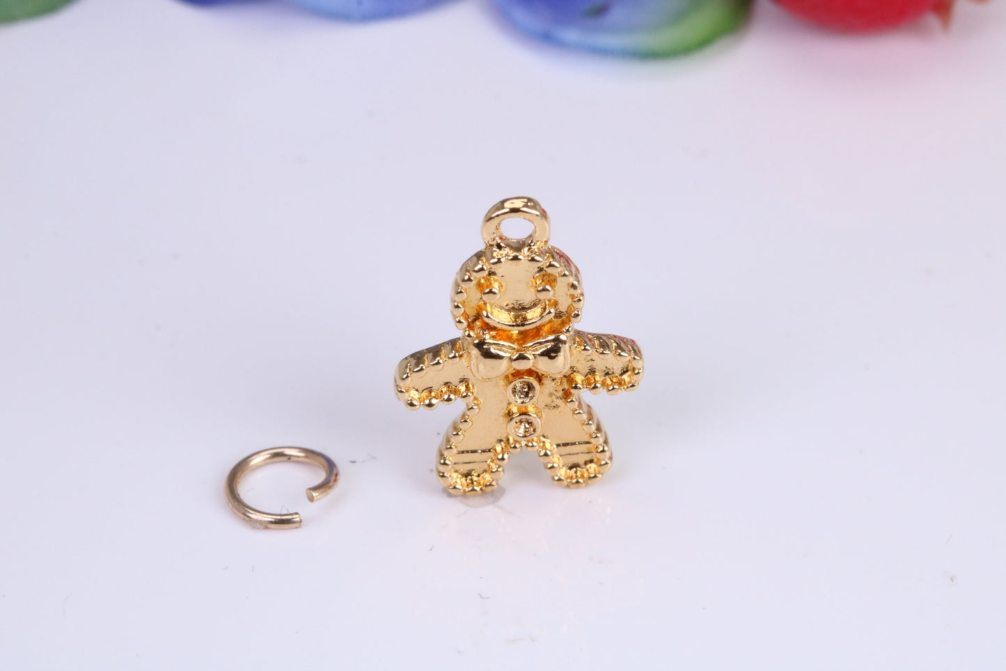 Gingerbread Man Charm, Traditional Charm, Made from Solid Cast Yellow Gold, British Hallmarked