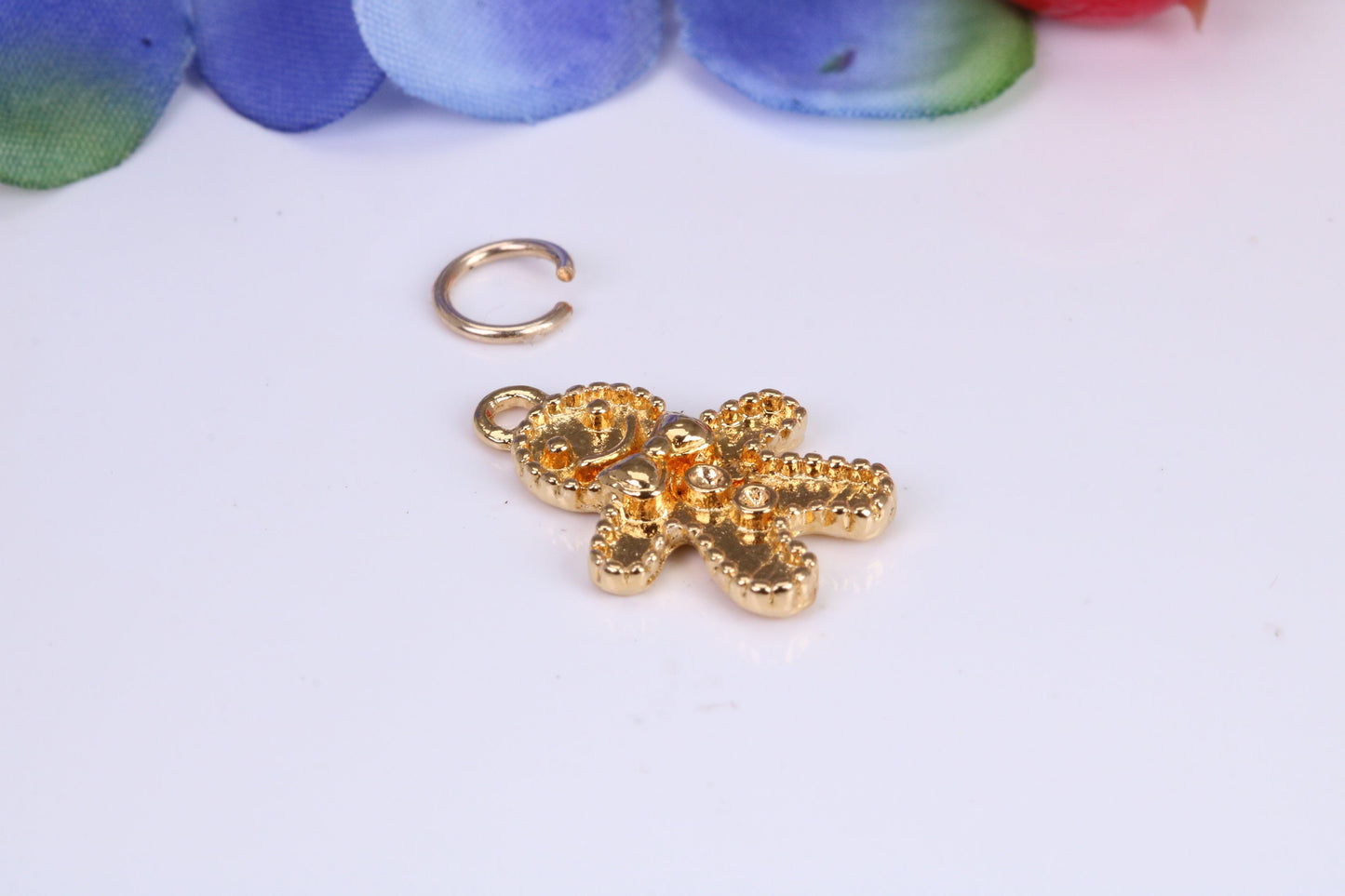 Gingerbread Man Charm, Traditional Charm, Made from Solid Cast Yellow Gold, British Hallmarked