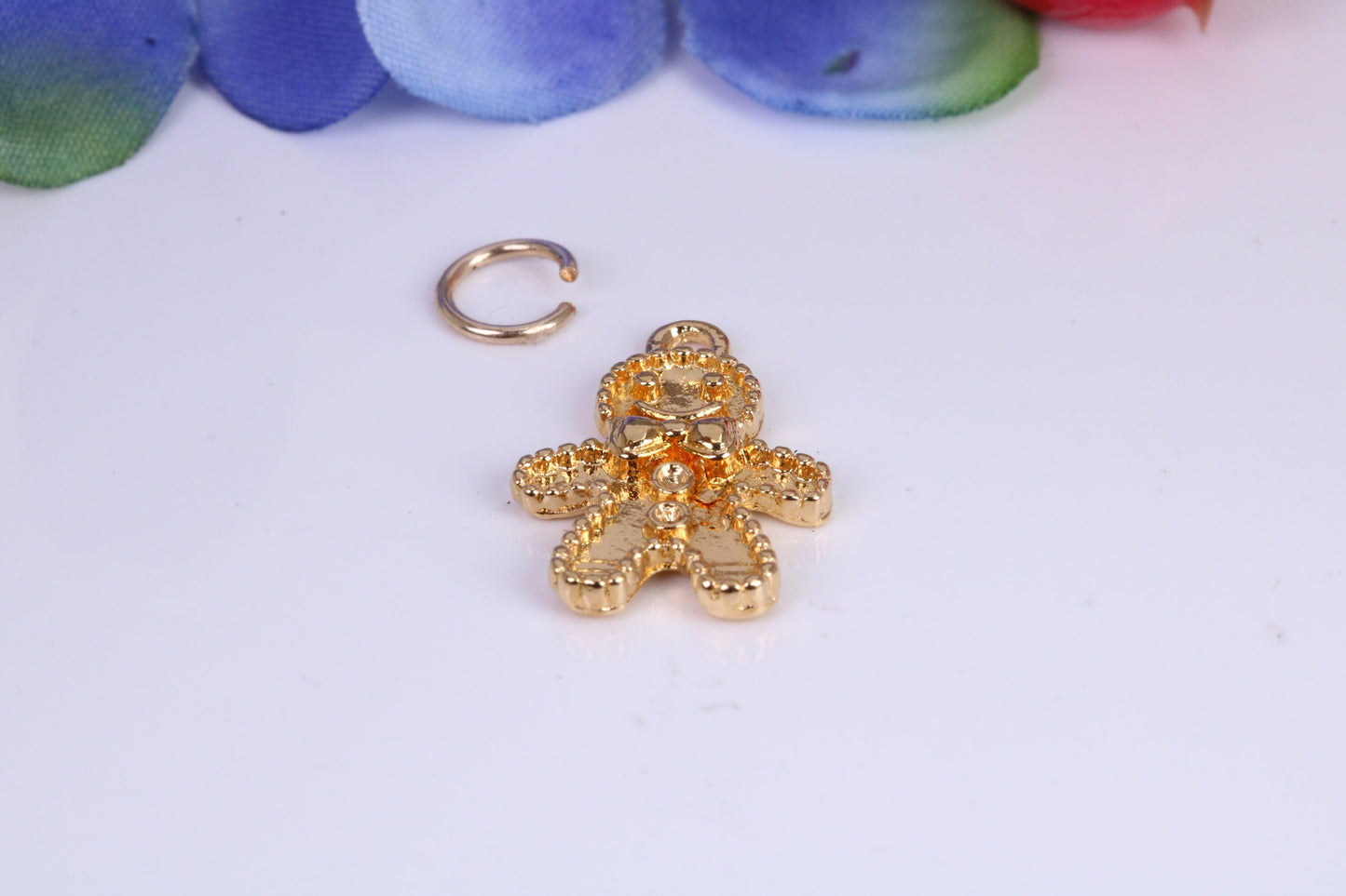 Gingerbread Man Charm, Traditional Charm, Made from Solid Cast Yellow Gold, British Hallmarked