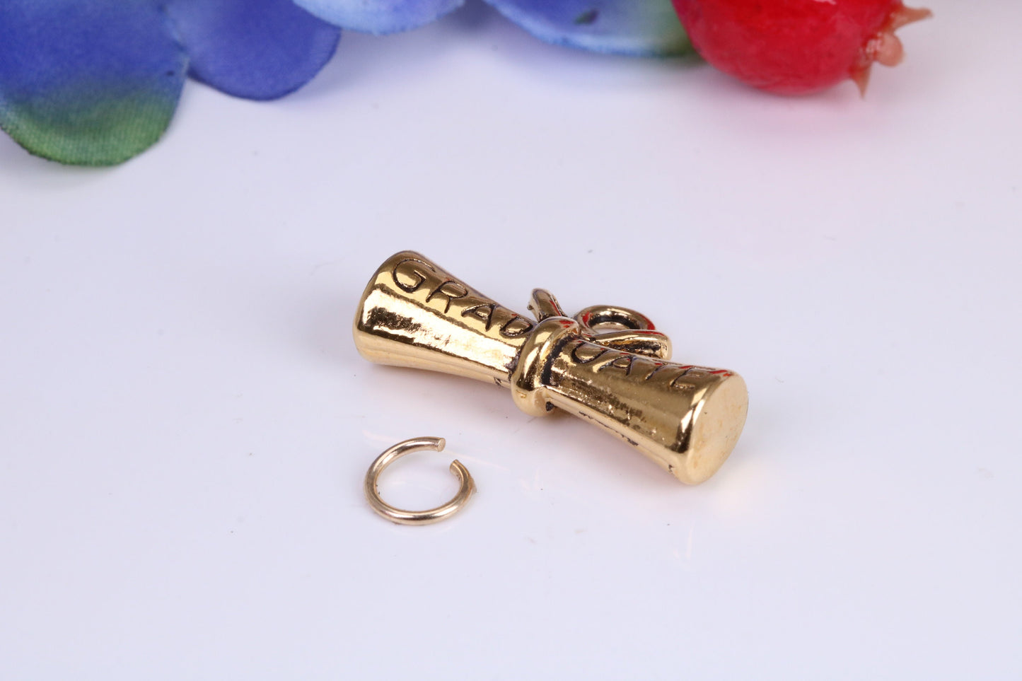 Graduation Charm, Traditional Charm, Made From Solid Yellow Gold with British Hallmark