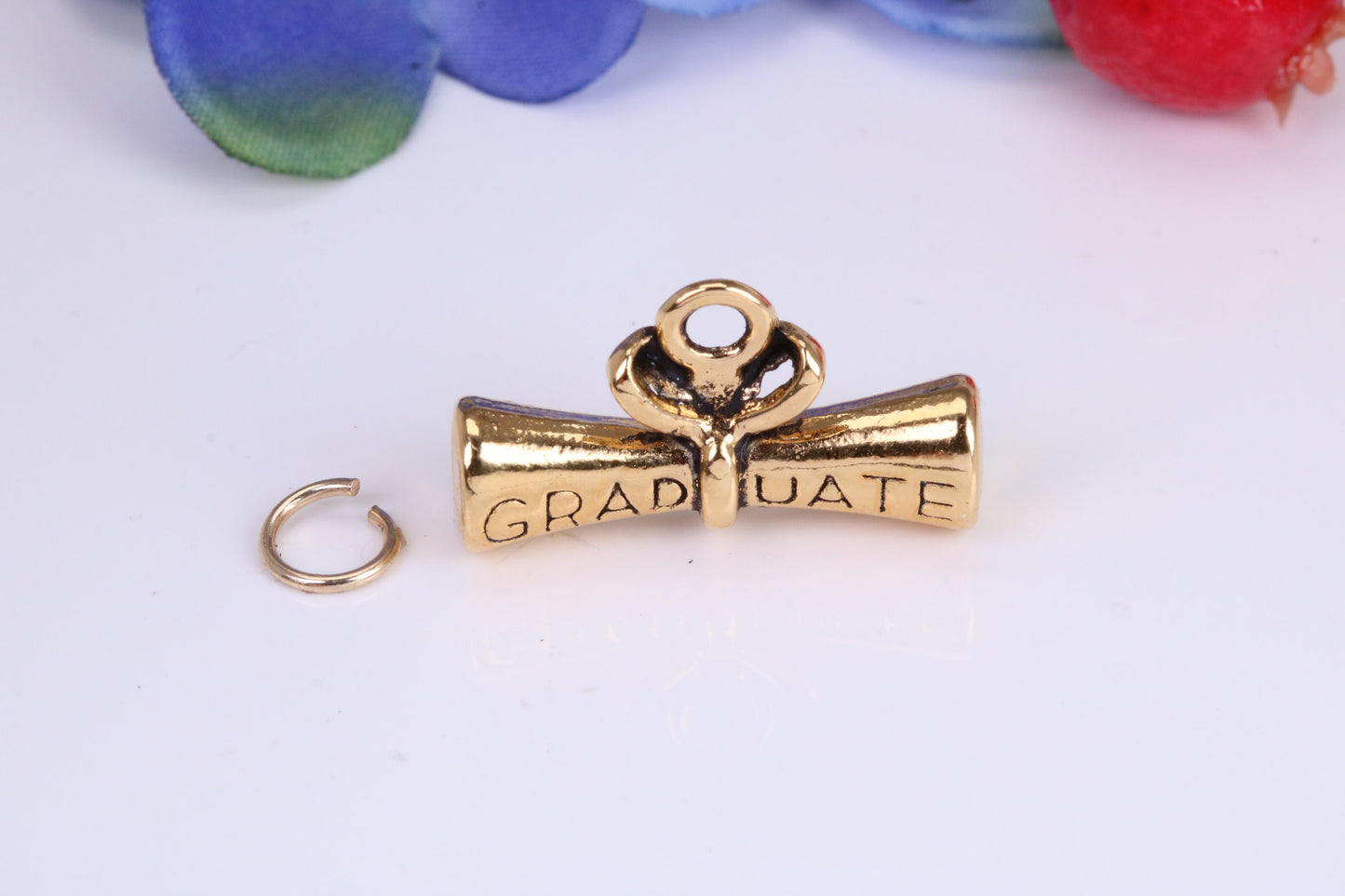 Graduation Charm, Traditional Charm, Made From Solid Yellow Gold with British Hallmark