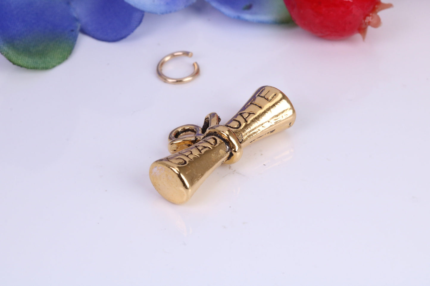 Graduation Charm, Traditional Charm, Made From Solid Yellow Gold with British Hallmark