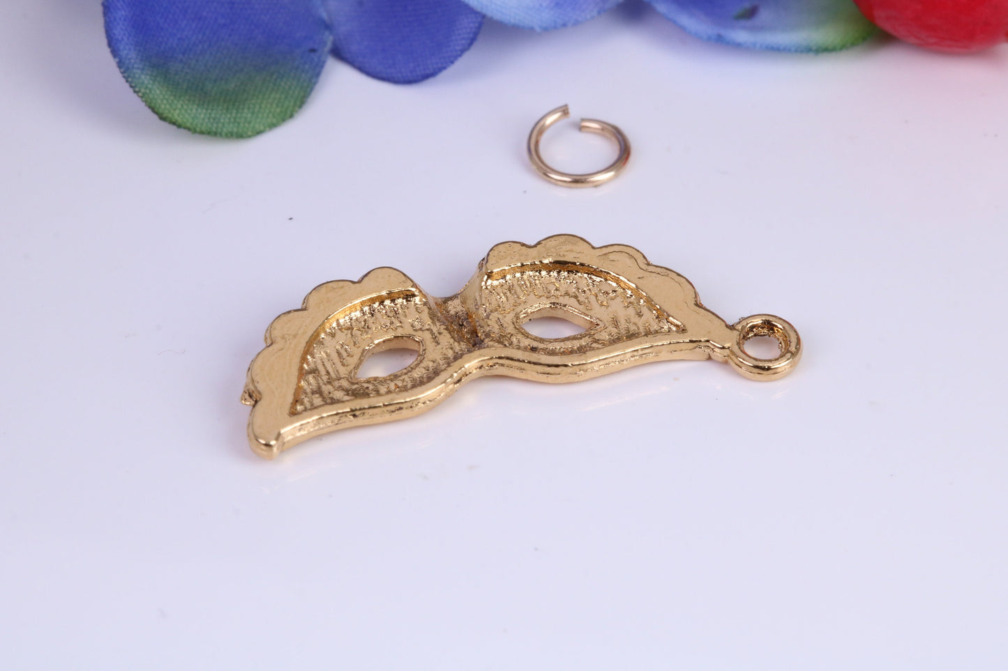 Pantomime Mask Charm, Traditional Charm, Made from Solid Cast Yellow Gold, British Hallmarked