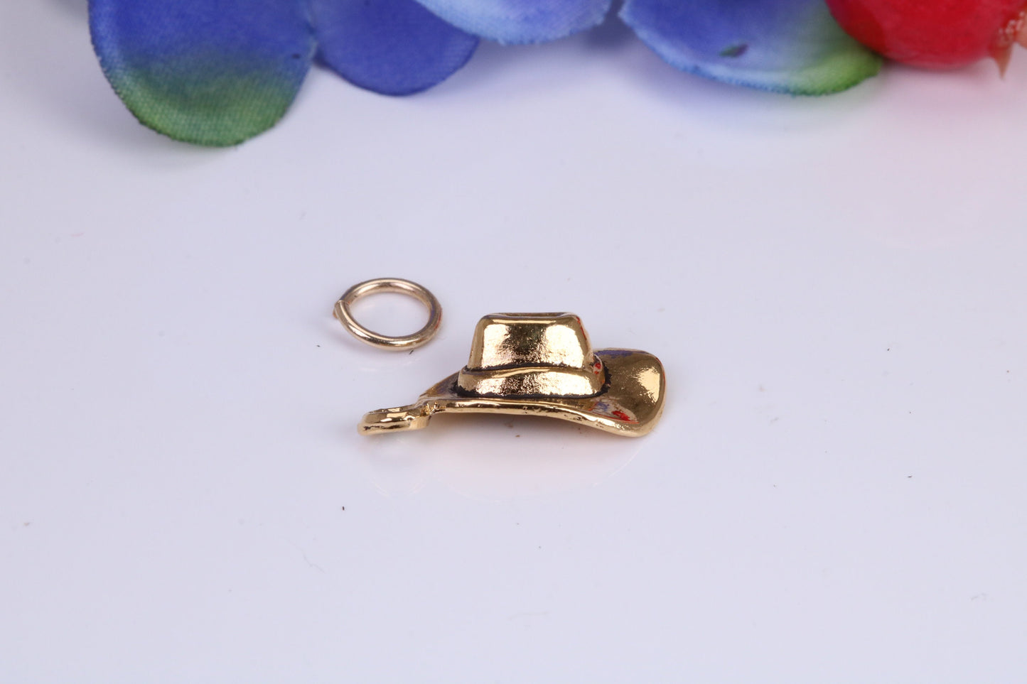 Cowboy Hat Charm, Traditional Charm, This charm is made from solid cast Yellow Gold British Hallmarked
