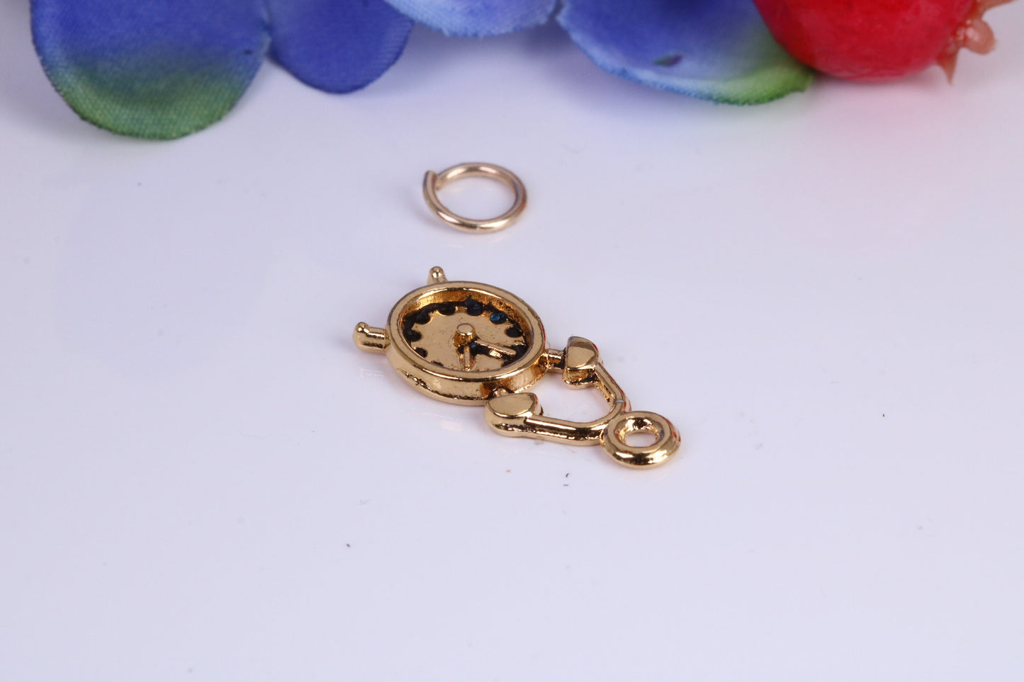 Mantle Clock Charm, Traditional Charm, Made from Solid Yellow Gold, British Hallmarked