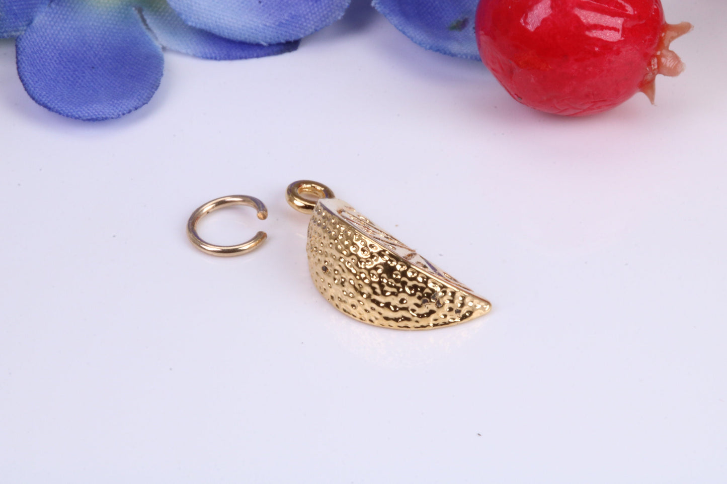 Slice of Orange Charm, Traditional Charm, Made from Solid Cast Yellow Gold, British Hallmarked